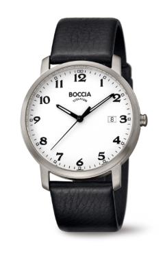 Boccia Herrenuhren Ziffernblatt: Hell Arabisch  Titan Leder Quartz 50 Meter Ref.-Nr.: 3618-01