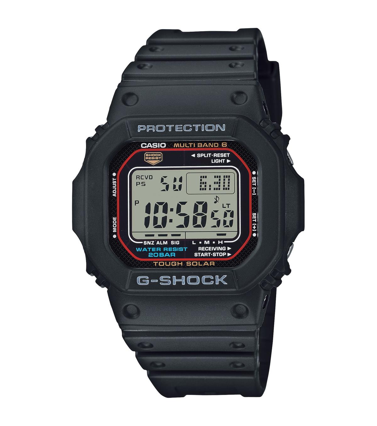 Casio G-Shock Herrenuhren Ziffernblatt: Hell Beleuchtetes Display  Kunststoff Band Solar 200 Meter Ref.-Nr.: GW-M5610U-1ER