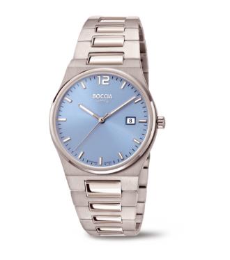 Boccia Damenuhren Ziffernblatt: Blau Index  Titan Gliederband Quartz 50 Meter Ref.-Nr.: 3357-01