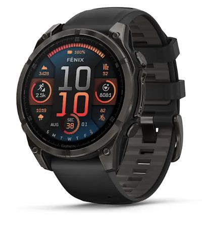 Garmin Herrenuhren Ziffernblatt: Dunkel Beleuchtetes Display  Titan Silikonband Akku Ref.-Nr.: 010-02904-21 