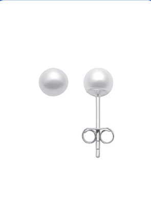Max Fr&ouml;hlich Ohrschmuck Ref.-Nr.: OS 119477 925/rh/- Silber, Rhodiniert 2 S&uuml;&szlig;wasser Zuchtperle 5,5-6,0 mm Wei&szlig; Oval