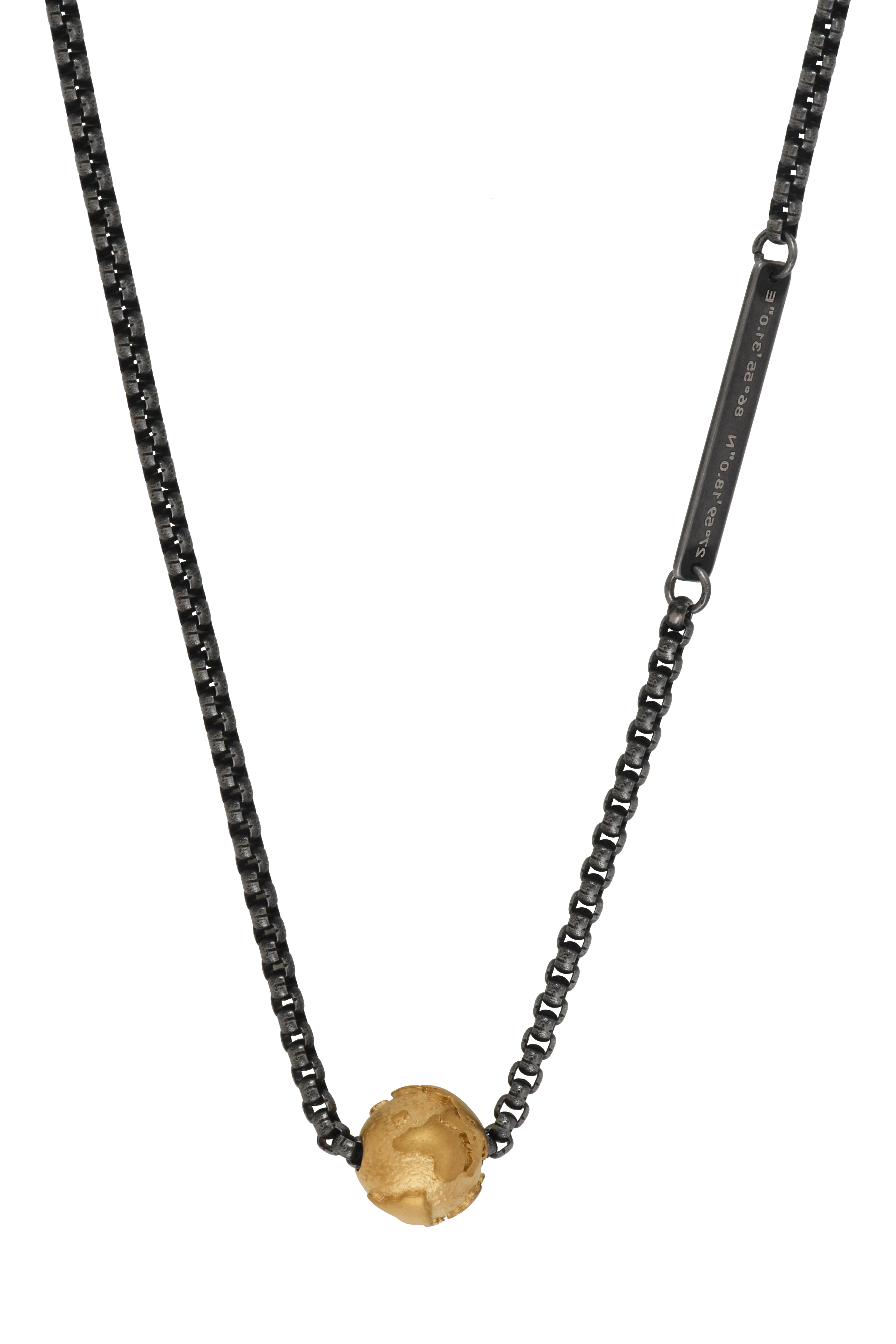 Heren ketting in staal met aarde verguld 