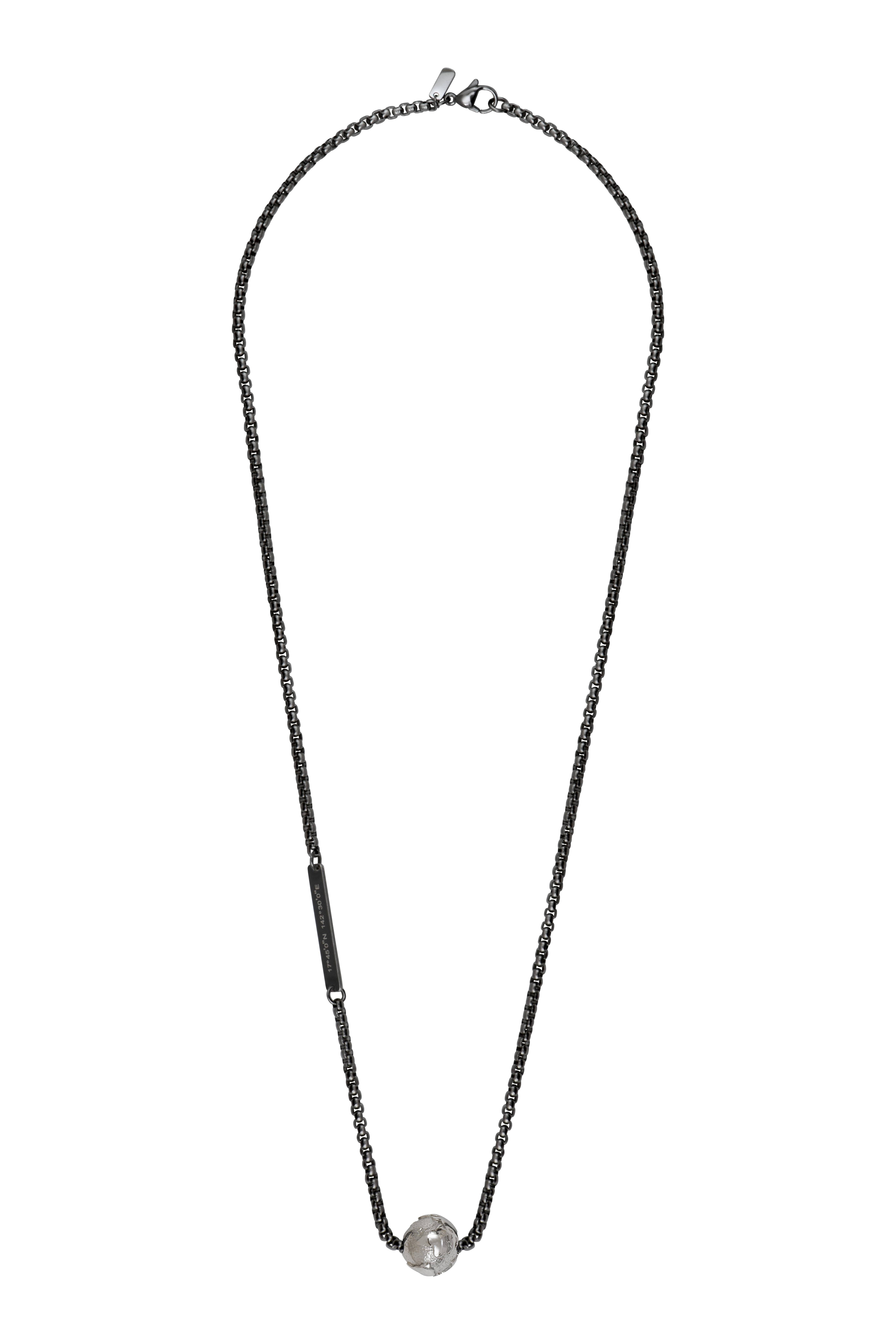 Ketting in staal met aarde zilver 