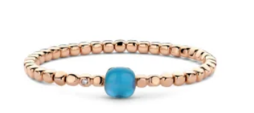 Eclectic Blue
Mini Sweety Stretch armband
blauwe topaas met parelmoer en turkoois