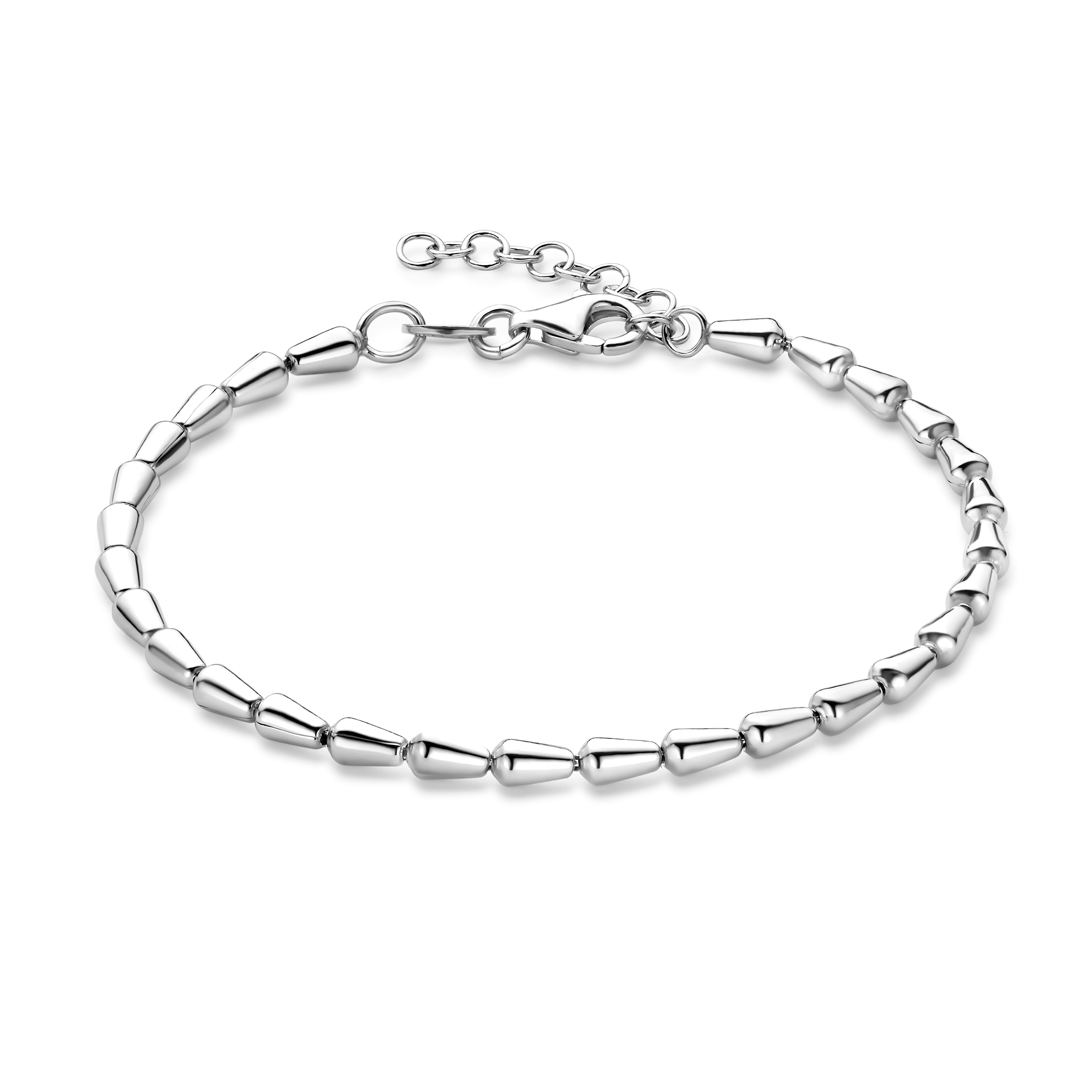 zilveren RdL armband, taps buisjes 19cm