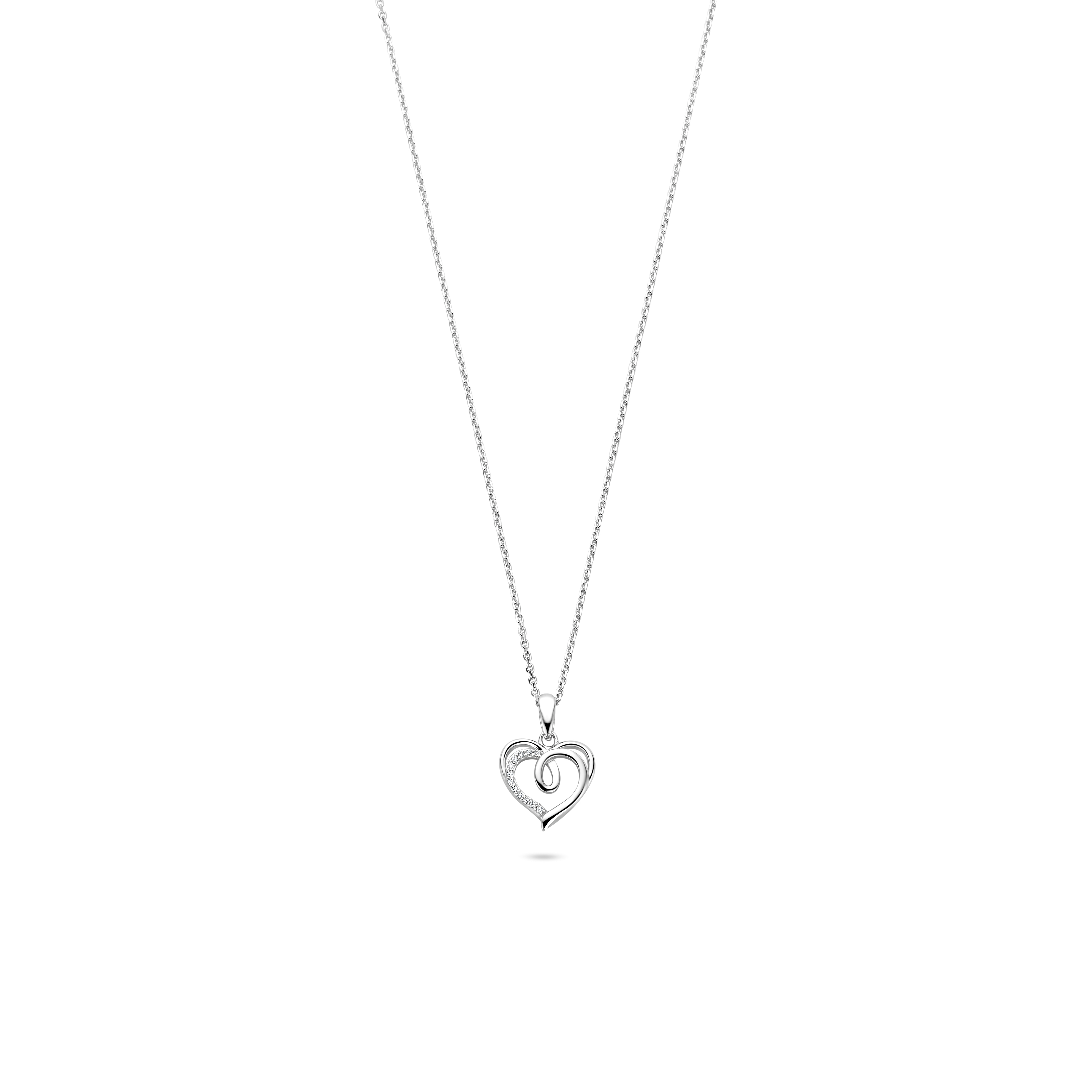 zilveren RdL collier, hart in hart+ cz