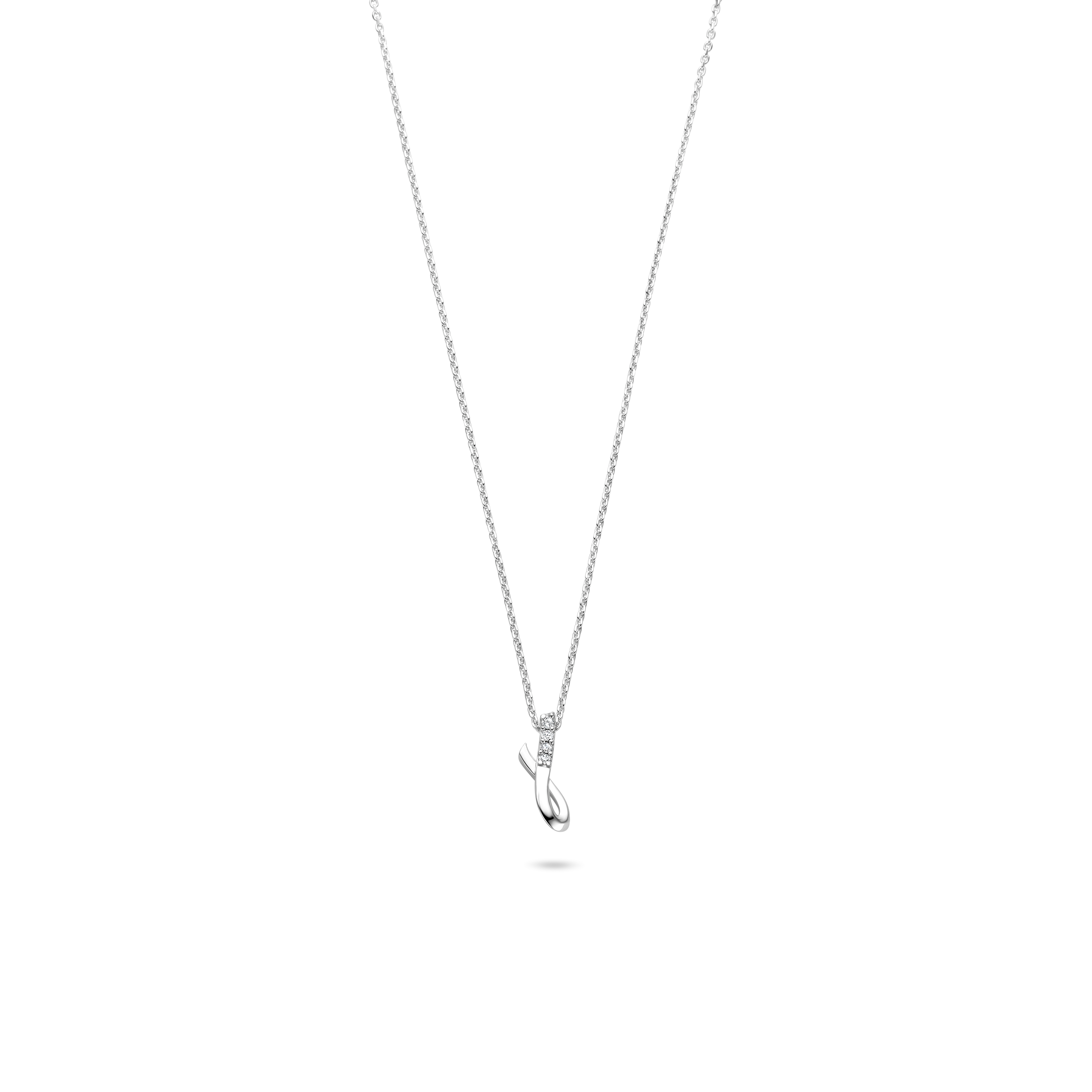 zilveren RdL collier, lus+ 4x cz