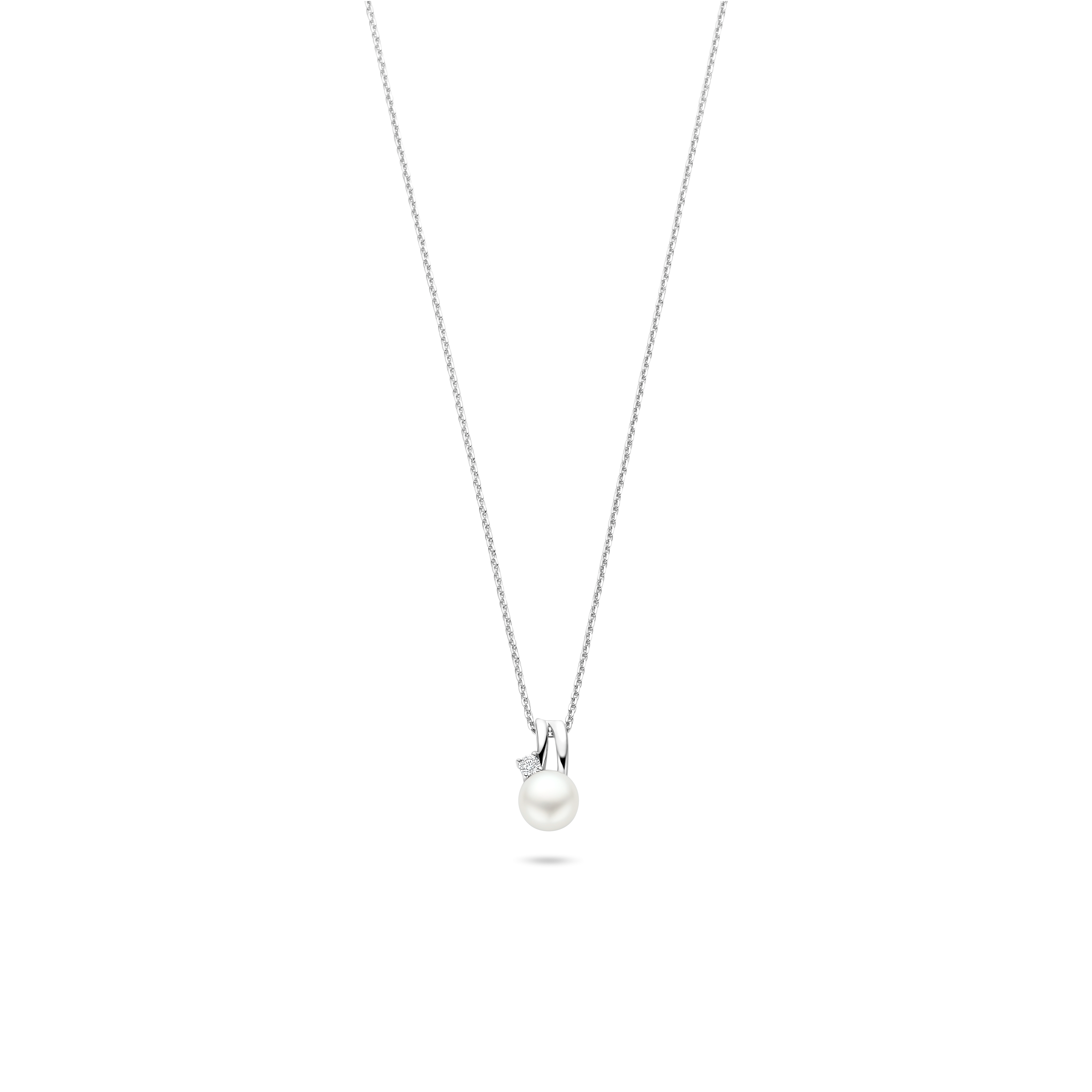 zilveren RdL collier, fantasie+ parel/cz