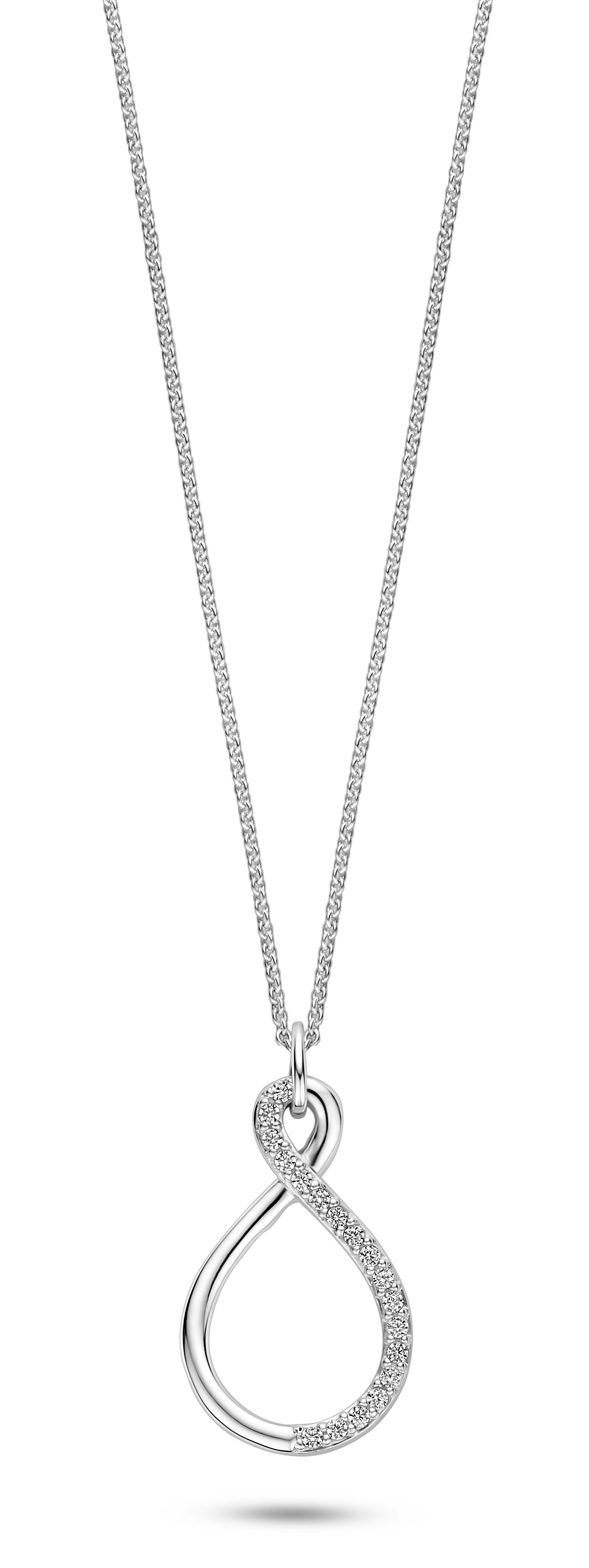 zilveren RdL collier, 8+ zirconias