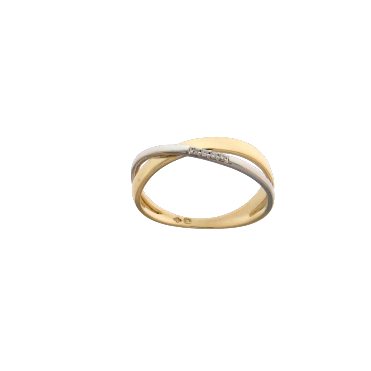 Naiomy Gold ring bicolor goud 18KT briljant