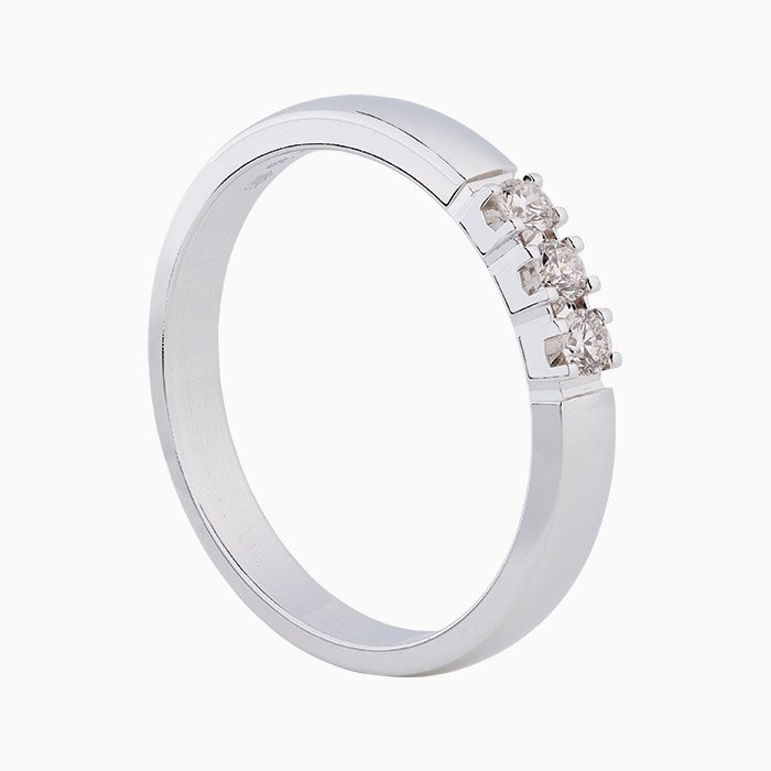 Eclat M101 Witgouden Alliance Ring met 3x 0.07ct. maat 56