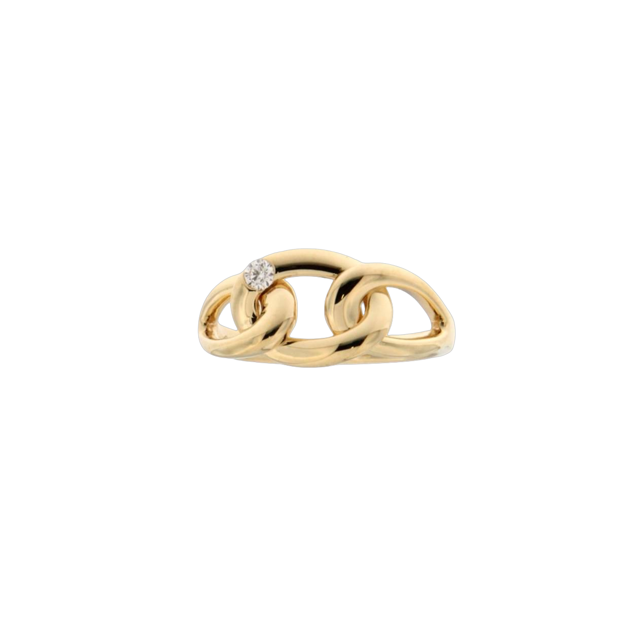 Naiomy Gold schakelring goud 18k briljant 5p