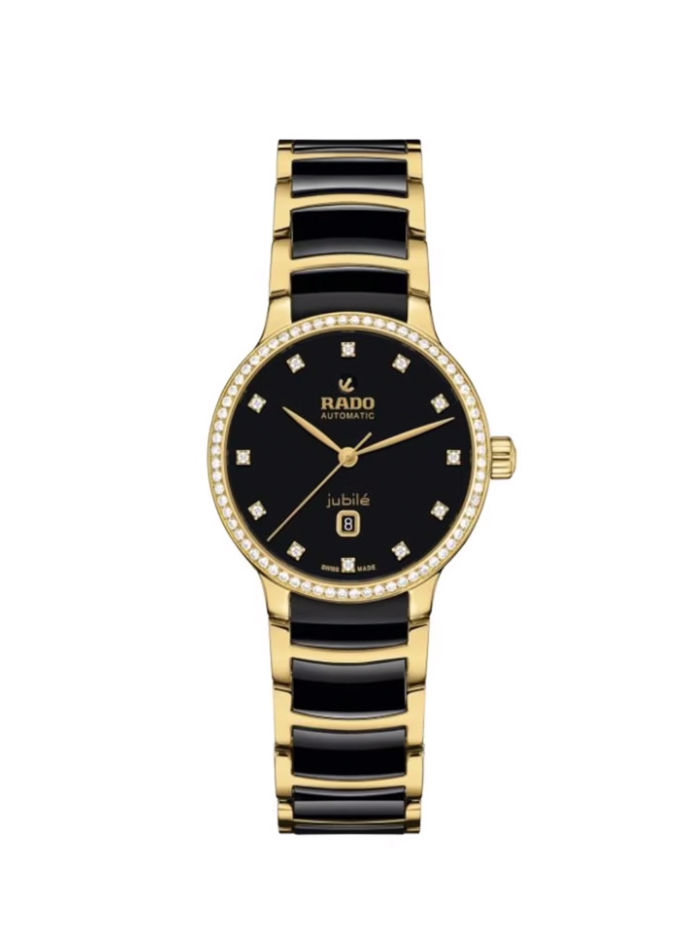 Dit Rado horloge, de Centrix Jubilé, is een indrukwekkend polshorloge met een roestvrijstalen kast. Het horloge is zwart met goudkleurig en heeft een handige datumaanduiding. Ideaal voor dagelijks gebruik en speciale gelegenheden. Draag het met casual kleding voor een stijlvolle, moderne look of combineer met formele outfits voor een elegante uitstraling.