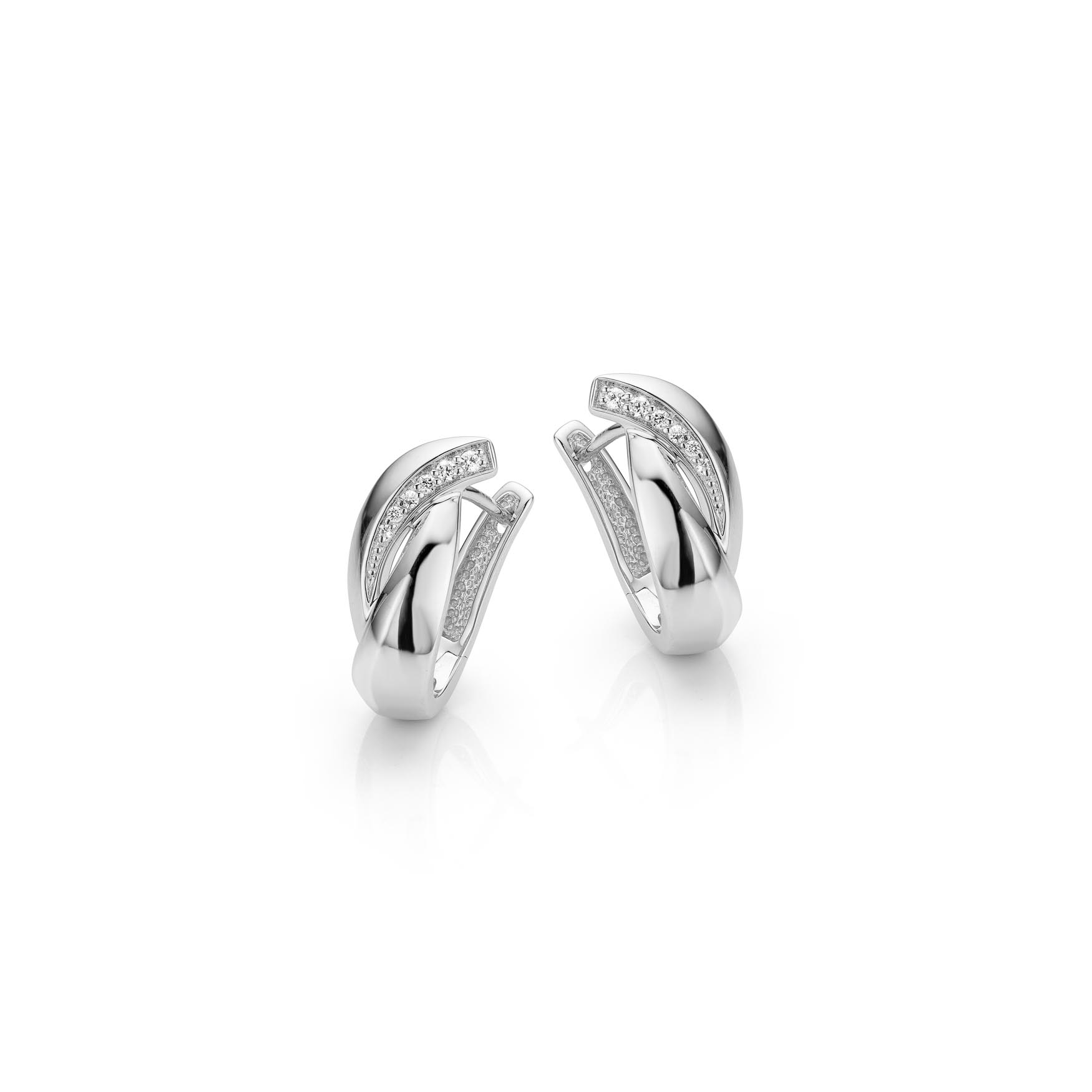 Zilveren oorringen met zirkonia