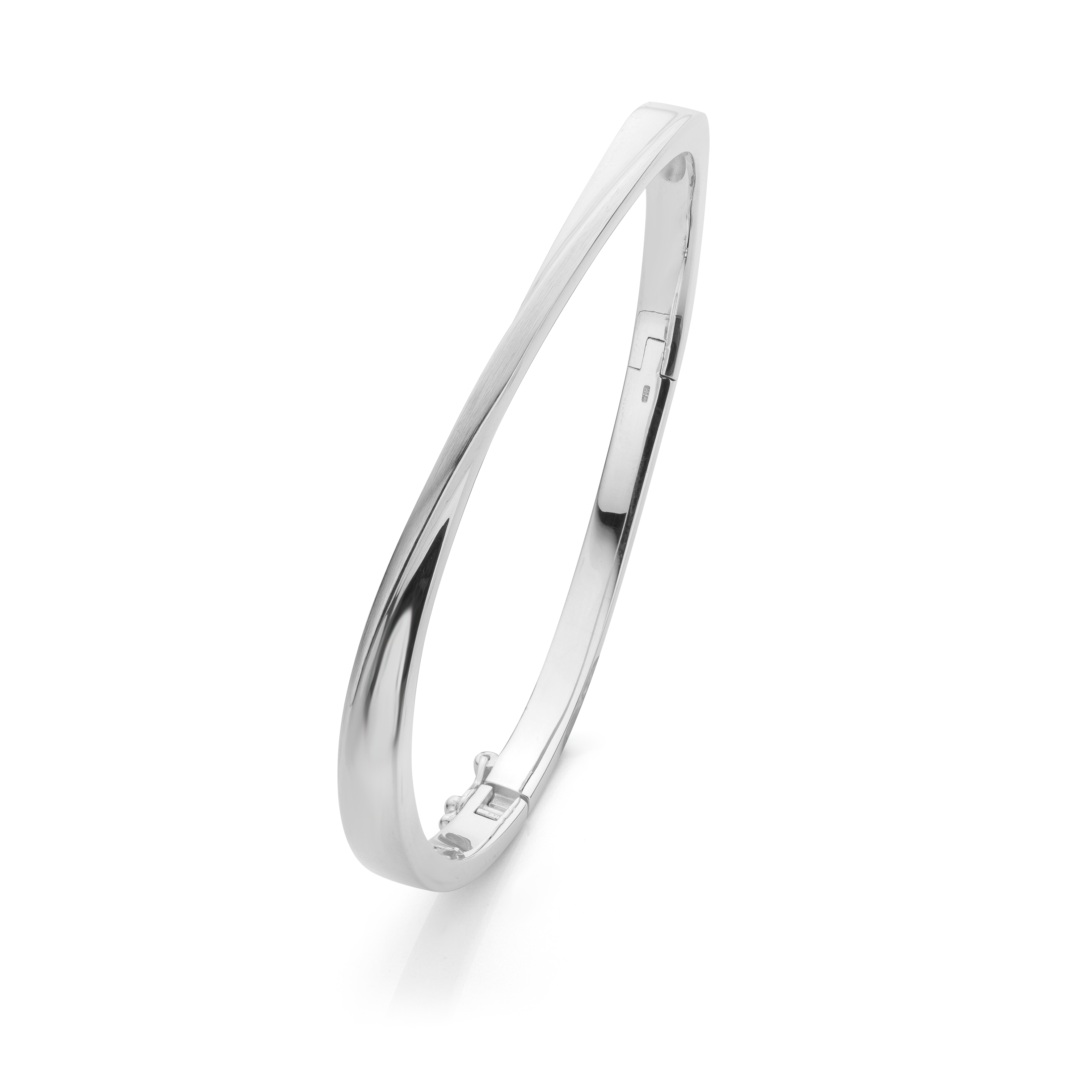 Zilveren bangle mat/glans