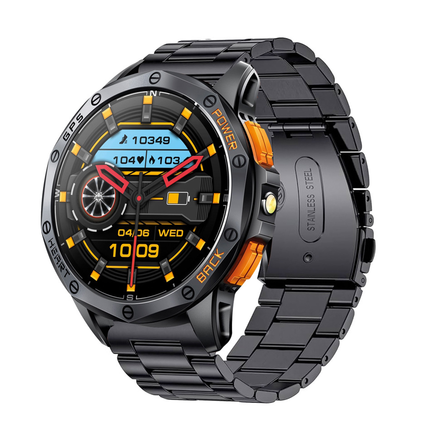 SMARTY2.0 SW094D 
Dit Smarty Smartwatch horloge is een stap in de toekomst. Door zijn Amoled scherm is het beeld vele malen scherper en intenser. De zwarte kast is gemaakt van aluminium met een gehard glas. Aan de kast zit een zwarte stalen band met een vouwsluiting. Het horloge heeft een doorsnee van 48mm en is spatwaterdicht. Deze smartwatch is sportief, stijlvol, maar zeker gebruiksvriendelijk. Om door apps, berichten en tekst te bladeren hoeft je alleen maar op het glas te tikken of de knop te gebruiken. Tevens heeft het een Find my watch functie.

Merk:
SMARTY2.0 Smartwatches verbinden je met de wereld. 
SMARTY2.0 biedt een brede keuze aan vormen en functionaliteiten. Een ronde of rechthoekige smartwatch? Eentje voor de smalle pols? Een ladies watch of een kids watch?  SMARTY2.0 heeft het allemaal.
De keuze qua functionaliteiten is onuitputtelijk: bluetooth bellen, stappenteller, hartslag- en bloeddrukmeter,  meerdere verschillende sporttrackers, menstruatie en ovulatie herinneringen, ingebouwde GPS, vind mijn smartphone en heel veel meer. Maak je eigen keuze.
Iedere SMARTY werkt zowel met iOS als met Android en is moeiteloos via een QR-code te koppelen met iedere mobiele telefoon. Misschien wel d&eacute; makkelijkste smartwatch voor iedereen.
SMARTY2.0 staat voor hoge kwaliteit in een betaalbaar prijssegment: &euro; 79 - &euro; 199.

Highlights:
- Geschikt voor Android en iOS  
- De Smartwatch heeft Bluetooth call 
- Hoge batterij efficientie
- 24 uur hartritme meting
- Bevat smart music en mini games
- Door de verschillende meters en tellers is het mogelijk om onder andere de hartslag, stappen, snelheid, slaap, luchtdruk, stress, hoogte- en diepte te meten
- D.m.v. de ingebouwde GPS, is het mogelijk om offline te navigeren en achteraf je route terug te kijken (zonder dat de telefoon in de buurt is)
- Stof,- Waterdichtheid: IP68