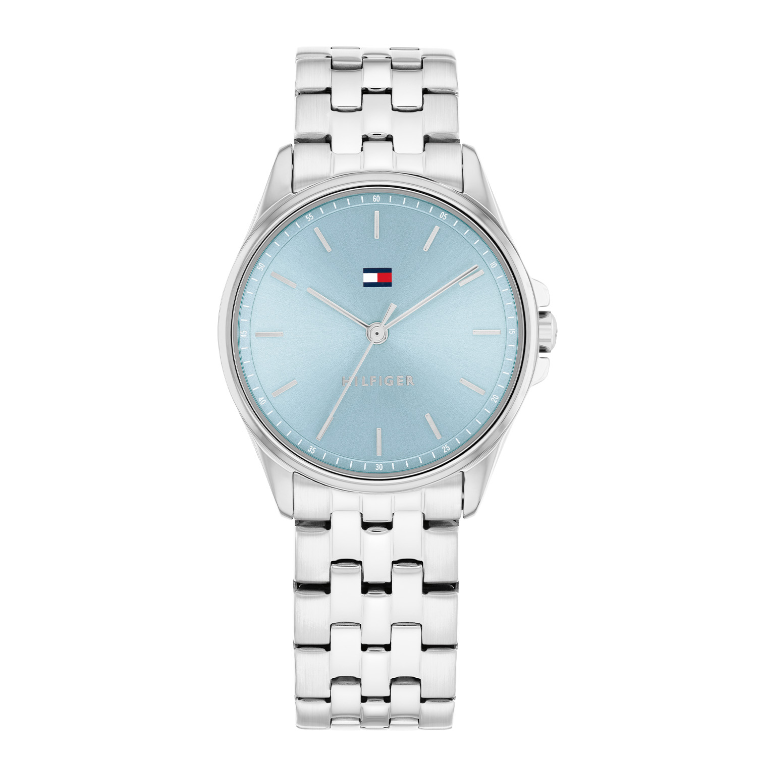 Tommy Hilfiger TH1782771 Horloge Dames Staal Zilverkleurig 30mm
Dit specifieke horloge van Tommy Hilfiger uit de Jade serie met artikelnr: TH1782771 is een luxe dameshorloge die niet in je collectie mag ontbreken. Het stalen dameshorloge heeft een ronde zilverkleurige kast met een gladde bezel en een blauwe sunray wijzerplaat met fijne wijzers en het Tommy logo. Aan de kast zit een zilverkleurige glanzende schakelband met vouwsluiting. Het horloge heeft een mineraalglas, een afmeting van 30mm en is 3ATM.  

Het merk:
Sinds de lancering van het merk in 1985 is Tommy Hilfiger wereldwijd bekend geworden als pionier van de klassieke Amerikaanse coole stijl. Geïnspireerd door de iconische popcultuur en het Amerikaanse erfgoed. De dames en herencollectie van dit seizoen bestaan uit minimalistische silhouetten en rustieke lederen details. De herenhorlogecollectie biedt iconische uurwerken met roestvrijstalen, lederen en siliconen banden.

Specificaties:
- Mineraalglas
- Ronde kast 30mm
- Zilverkleurige horlogekast
- Blauwe wijzerplaat
- Zilverkleurige schakelband 
- 3ATM