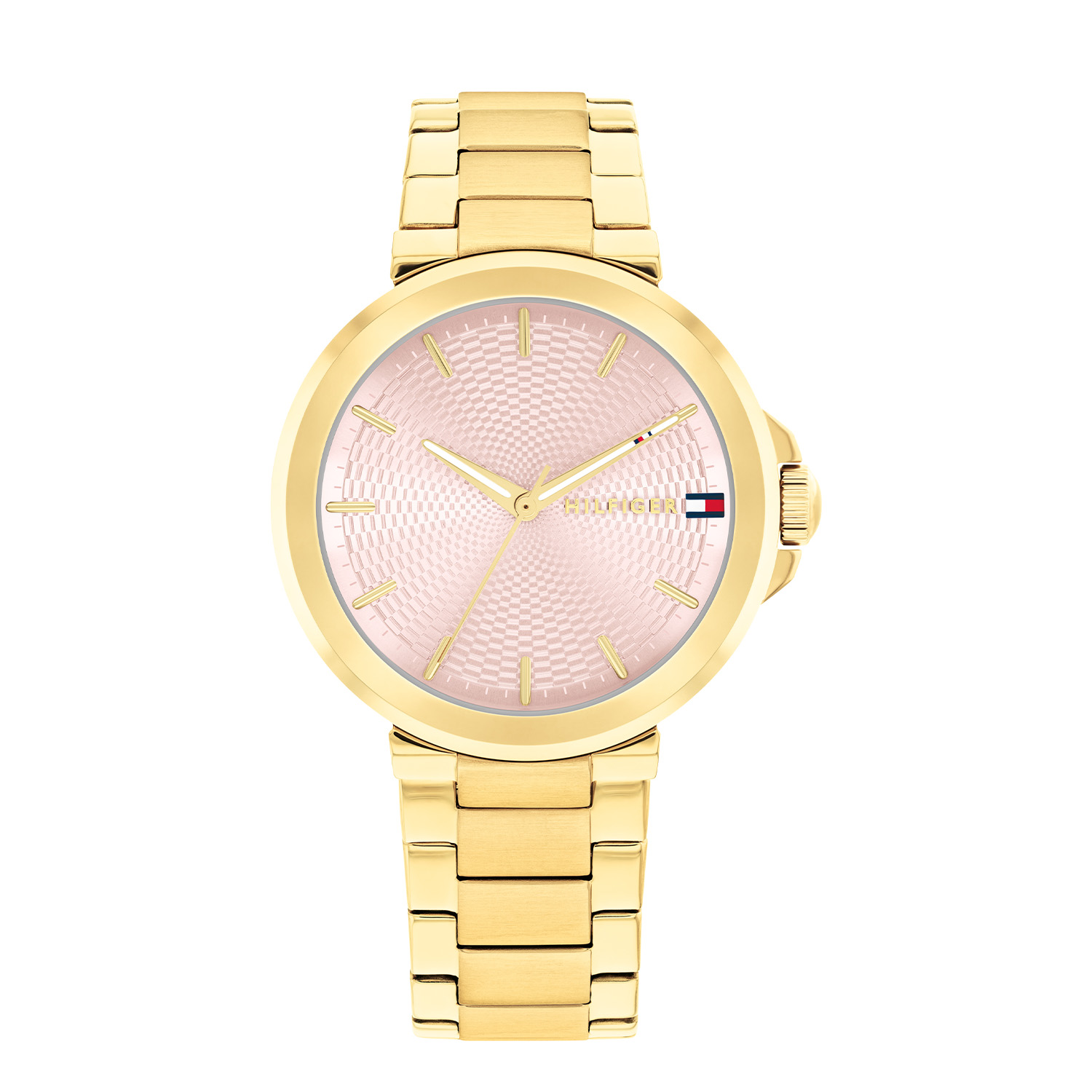 Tommy Hilfiger TH1782779 Horloge Dames Staal Goudkleurig 34mm
Dit specifieke horloge van Tommy Hilfiger uit de Lori serie met artikelnr: TH1782779 is een luxe dameshorloge die niet in je collectie mag ontbreken. Het stalen goudkleurige dameshorloge heeft een ronde stalen kast met een gladde bezel en een blush wijzerplaat met fijne wijzers en uurstrepen. Direct aan de kast zit een goudkleurige schakelband met vouwsluiting. Het horloge heeft een mineraalglas, een afmeting van 34mm en is 5ATM.  

Het merk:
Sinds de lancering van het merk in 1985 is Tommy Hilfiger wereldwijd bekend geworden als pionier van de klassieke Amerikaanse coole stijl. Ge&iuml;nspireerd door de iconische popcultuur en het Amerikaanse erfgoed. De dames en herencollectie van dit seizoen bestaan uit minimalistische silhouetten en rustieke lederen details. De herenhorlogecollectie biedt iconische uurwerken met roestvrijstalen, lederen en siliconen banden.

Specificaties:
- Mineraalglas
- Ronde kast 34mm
- Stalen goudkleurige horlogekast
- Blush wijzerplaat
- Stalen goudkleurige schakelband 
- 5ATM