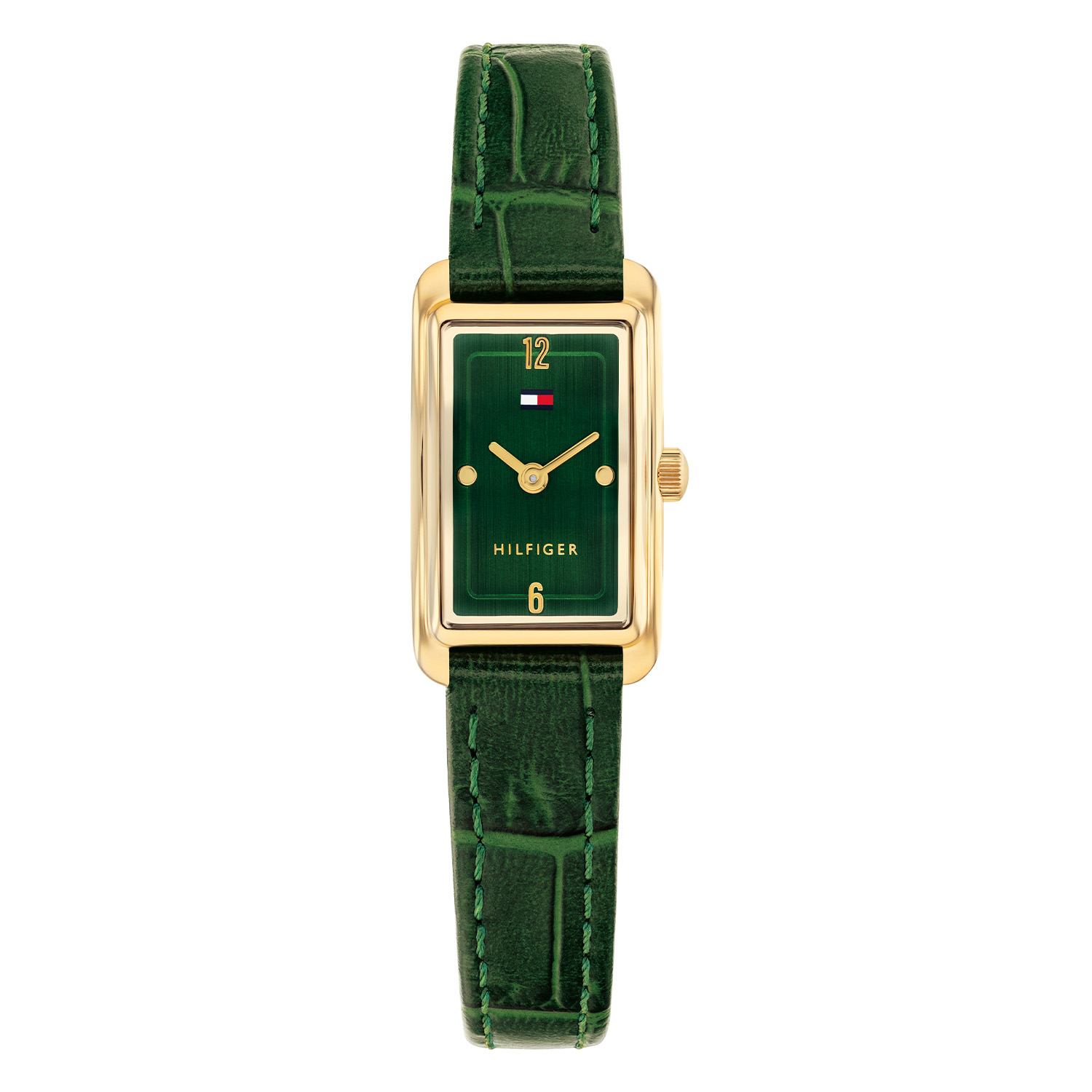 Tommy Hilfiger TH1782850 Horloge Dames Staal 16x22mm
Dit specifieke horloge van Tommy Hilfiger uit de Madison serie met artikelnr: TH1782850 is een casual dameshorloge die niet in je collectie mag ontbreken. Het stalen dameshorloge heeft een rechte goudkleurige kast met een gladde rand en een groene geborstelde sunray wijzerplaat met het Tommy logo. Aan de kast zit een groene lerenband met een gespsluiting. Het horloge heeft een mineraalglas, een afmeting van 16x22mm en is 3ATM.  

Het merk:
Sinds de lancering van het merk in 1985 is Tommy Hilfiger wereldwijd bekend geworden als pionier van de klassieke Amerikaanse coole stijl. Geïnspireerd door de iconische popcultuur en het Amerikaanse erfgoed. De dames en herencollectie van dit seizoen bestaan uit minimalistische silhouetten en rustieke lederen details. De herenhorlogecollectie biedt iconische uurwerken met roestvrijstalen, lederen en siliconen banden.

Specificaties:
- Mineraalglas
- Rechte kast 16x22mm
- Stalen kast
- Groene wijzerplaat
- Groene lerenband
- 3ATM