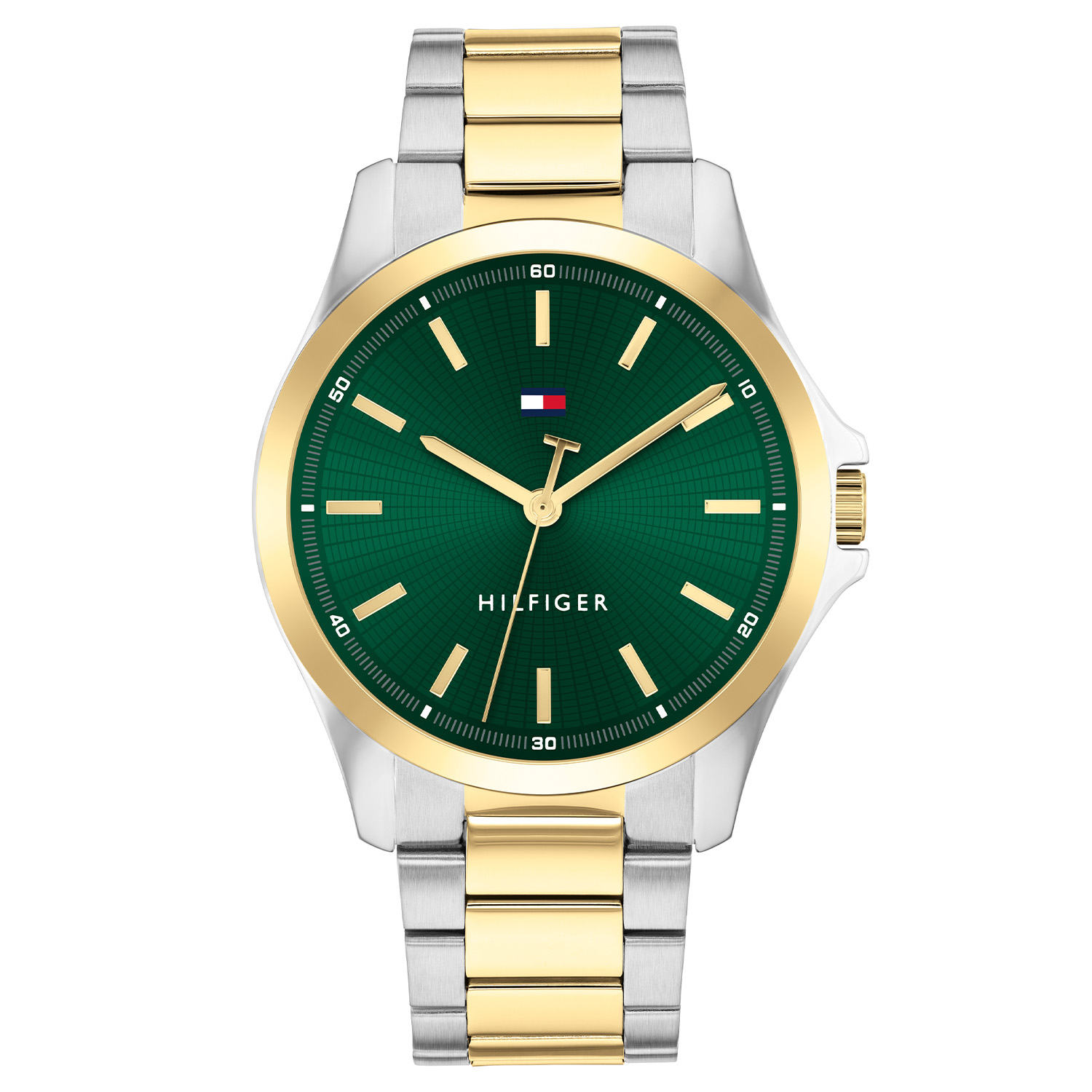 Tommy Hilfiger TH1792192 Horloge Heren 43mm
Dit specifieke horloge van Tommy Hilfiger uit de Bruce serie met artikelnr: TH1792192 is een stijlvol herenhorloge die niet in je collectie mag ontbreken. Het herenhorloge heeft een ronde stalen kast met een goudkleurige bezel en een blauwe wijzerplaat met goudkleurige uursaanduiding en wijzers. Aan de kast zit een stalen bicolor schakelband met een vouwsluiting. Het horloge heeft een mineraalglas, een afmeting van 43mm en is 3ATM.  

Het merk:
Sinds de lancering van het merk in 1985 is Tommy Hilfiger wereldwijd bekend geworden als pionier van de klassieke Amerikaanse coole stijl. Geïnspireerd door de iconische popcultuur en het Amerikaanse erfgoed. De dames en herencollectie van dit seizoen bestaan uit minimalistische silhouetten en rustieke lederen details. De herenhorlogecollectie biedt iconische uurwerken met roestvrijstalen, lederen en siliconen banden.

Specificaties:
- Mineraalglas
- Ronde kast 43mm
- Stalen horlogekast
- Blauwe wijzerplaat
- Stalen bicolor schakelband 
- 3ATM