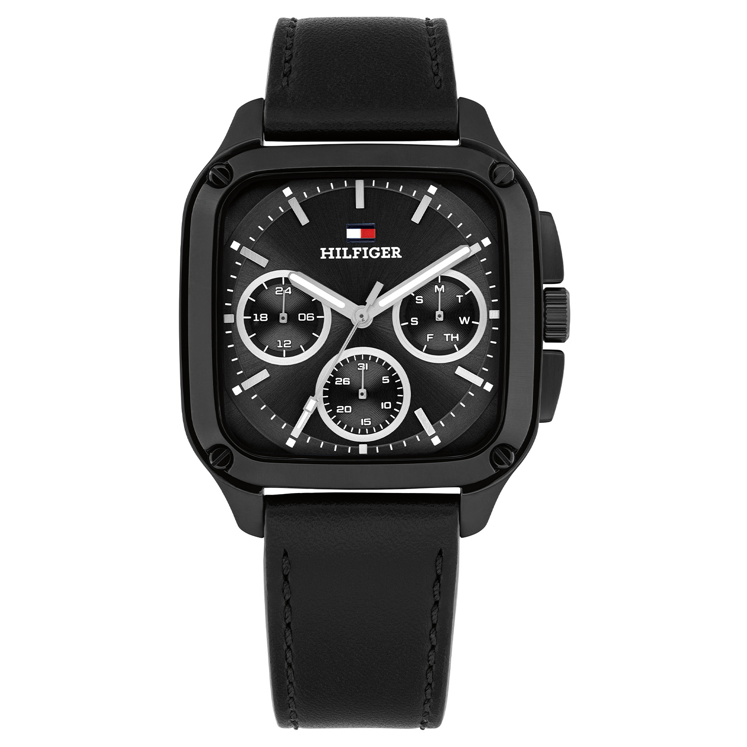 Tommy Hilfiger TH1792220 Horloge Heren Staal 37x39mm
Dit specifieke horloge van Tommy Hilfiger uit de Herald serie met artikelnr: TH1792220 is een casual herenhorloge die niet in je collectie mag ontbreken. Het stalen herenhorloge heeft een rechthoekige zwarte kast met een bezel met op iedere hoek een schroefje en een zwarte wijzerplaat met een dag, datum en 24-uursaanduiding. De kronen zijn mooi afgerond aan het strakke horloge. Aan de kast zit een zwarte lerenband met een gespsluiting. Het horloge heeft een mineraalglas, een afmeting van 37x39mm en is 5ATM.  

Het merk:
Sinds de lancering van het merk in 1985 is Tommy Hilfiger wereldwijd bekend geworden als pionier van de klassieke Amerikaanse coole stijl. Geïnspireerd door de iconische popcultuur en het Amerikaanse erfgoed. De dames en herencollectie van dit seizoen bestaan uit minimalistische silhouetten en rustieke lederen details. De herenhorlogecollectie biedt iconische uurwerken met roestvrijstalen, lederen en siliconen banden.

Specificaties:
- Mineraalglas
- Rechte kast 37x39mm
- Zwarte kast
- Zwarte wijzerplaat
- Zwarte lerenband 
- 5ATM