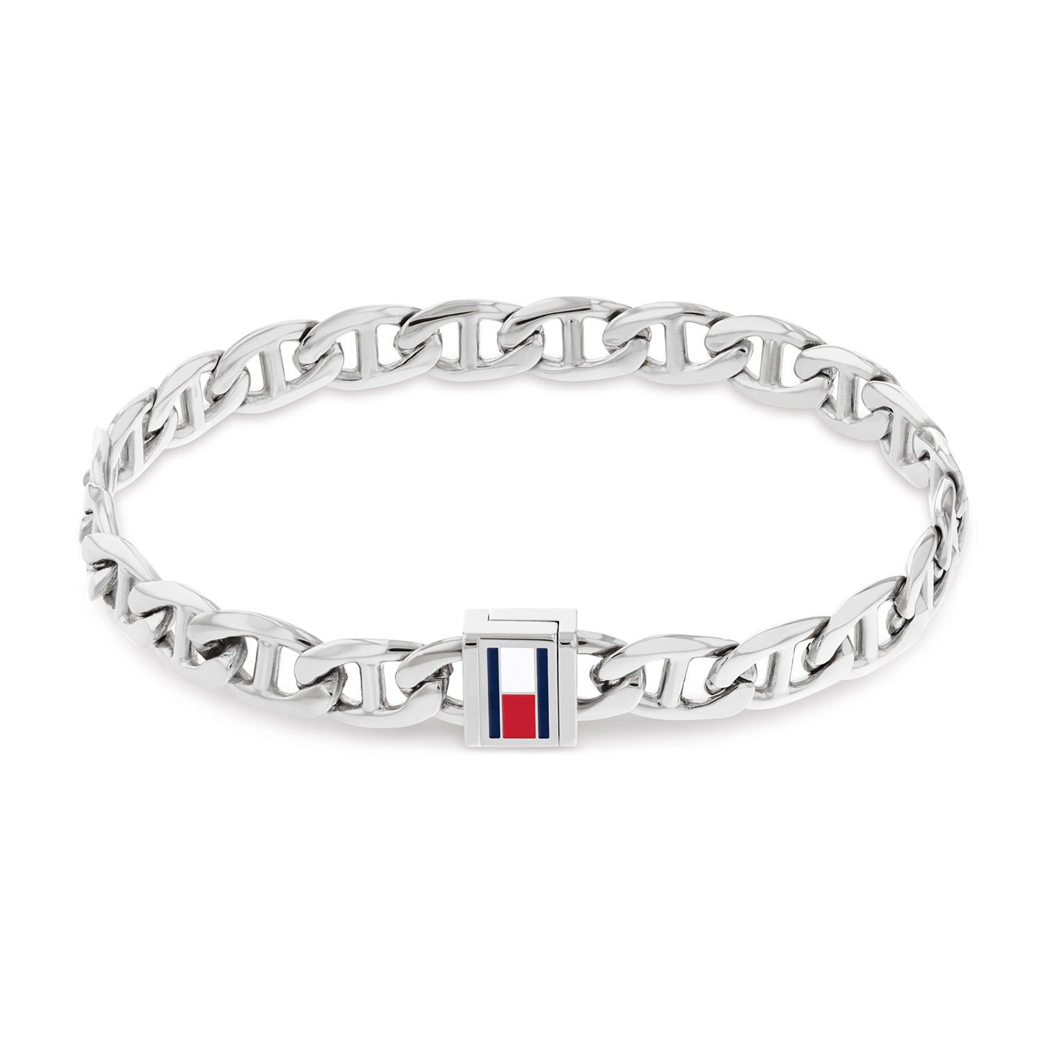 Tommy Hilfiger Jewels TJ2790645 Armband Heren Staal 19cm
Deze armband van Tommy Hilfiger uit de jewelry serie Oceanic met nr: TJ2790645 is een stijlvol model, een musthave voor je Tommy collectie. De stalen glanzende heren armband heeft een marine schakel en een strakke magneetsluiting met emaille logo, is 7mm en heeft een lengte van 19cm. Ook leuk te combineren met andere armbanden en sieraden van Tommy Hilfiger.

Het merk:
Tommy Hilfiger is wereldwijd &eacute;&eacute;n van de grootste designer lifestyle merken en is internationaal bekend om haar classic American cool stijl. De sieraden zijn voor dames en heren met een eigen stijl, die niet bang zijn om dit aan de wereld te laten zien.

Specificaties:
- Armband
- Materiaal: Staal
- Lengte 19cm
- Heren sieraad