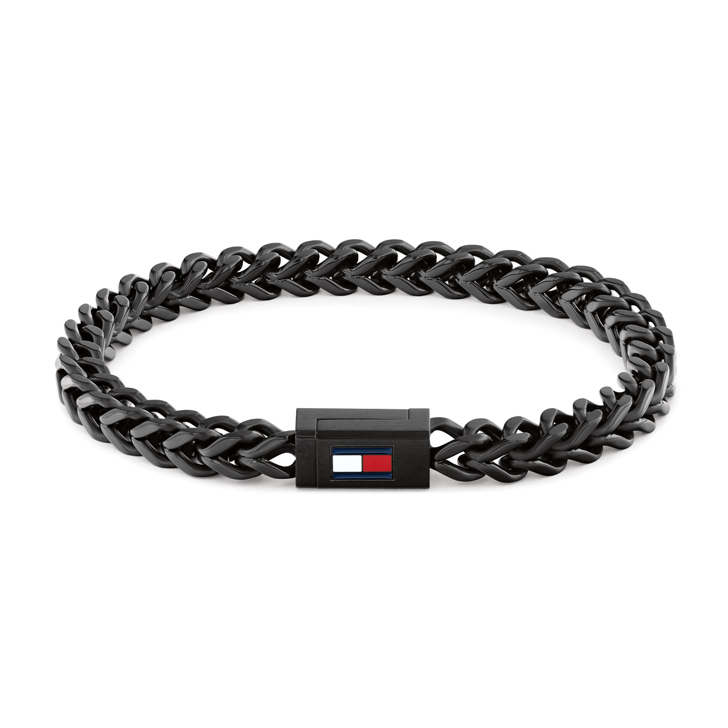 Tommy Hilfiger Jewels TJ2790649S Armband Heren Staal 17,5cm BL
Deze armband van Tommy Hilfiger uit de jewelry serie Braided Metal met nr: TJ2790649S is een stijlvol model, een musthave voor je Tommy collectie. De zwarte stalen glanzende heren armband heeft een vossenstaart schakel en een strakke magneetsluiting met emaille logo, is 6mm en heeft een lengte van 17,5cm. Ook leuk te combineren met andere armbanden en sieraden van Tommy Hilfiger.

Het merk:
Tommy Hilfiger is wereldwijd &eacute;&eacute;n van de grootste designer lifestyle merken en is internationaal bekend om haar classic American cool stijl. De sieraden zijn voor dames en heren met een eigen stijl, die niet bang zijn om dit aan de wereld te laten zien.

Specificaties:
- Armband Zwart
- Materiaal: Staal
- Lengte 17,5cm
- Heren sieraad