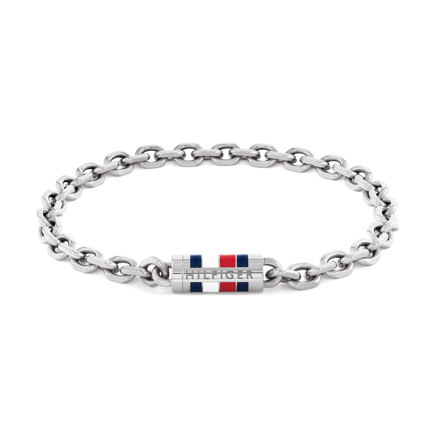 Tommy Hilfiger Jewels TJ2790652 Armband Heren Staal 19cm
Deze armband van Tommy Hilfiger uit de jewelry serie Bruce Chain met nr: TJ2790652 is een stijlvol model, een musthave voor je Tommy collectie. De stalen glanzende heren armband heeft een anker schakel en een ronde magneetsluiting met emaille logo, is 5,6mm breed en heeft een lengte van 19cm. Ook leuk te combineren met andere armbanden en sieraden van Tommy Hilfiger.

Het merk:
Tommy Hilfiger is wereldwijd &eacute;&eacute;n van de grootste designer lifestyle merken en is internationaal bekend om haar classic American cool stijl. De sieraden zijn voor dames en heren met een eigen stijl, die niet bang zijn om dit aan de wereld te laten zien.

Specificaties:
- Armband
- Materiaal: Staal
- Lengte 19cm
- Heren sieraad