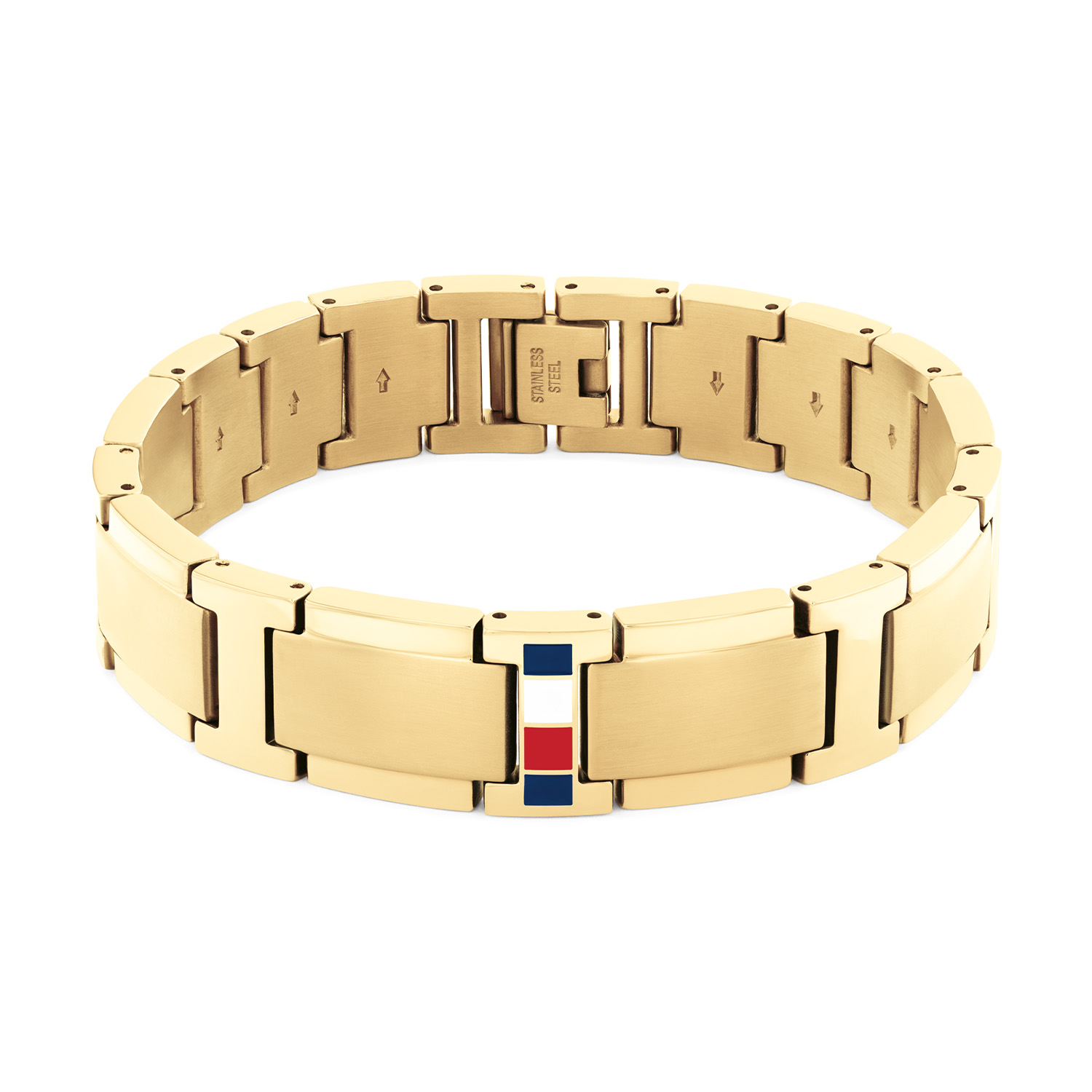 Tommy Hilfiger Jewels TJ2790658 Armband Heren Staal 21cm GP Adj
Deze armband van Tommy Hilfiger uit de jewelry serie Jameson met nr: TJ2790658 is een strak model, een musthave voor je Tommy collectie. De stalen glanzende goudkleurige heren armband heeft platte schakels zoals een horlogeband met een klapsluiting. Door schakels uit de band te halen of toe te voegen is hij perfect voor iedere pols. Dit model heeft een breedte van 15mm en een totale lengte van 21cm verstelbaar. Ook leuk te combineren met andere armbanden en sieraden van Tommy Hilfiger.

Het merk:
Tommy Hilfiger is wereldwijd één van de grootste designer lifestyle merken en is internationaal bekend om haar classic American cool stijl. De sieraden zijn voor dames en heren met een eigen stijl, die niet bang zijn om dit aan de wereld te laten zien.

Specificaties:
- Armband Goudkleurig
- Materiaal: Staal
- Lengte 19cm verstelbaar
- Heren sieraad