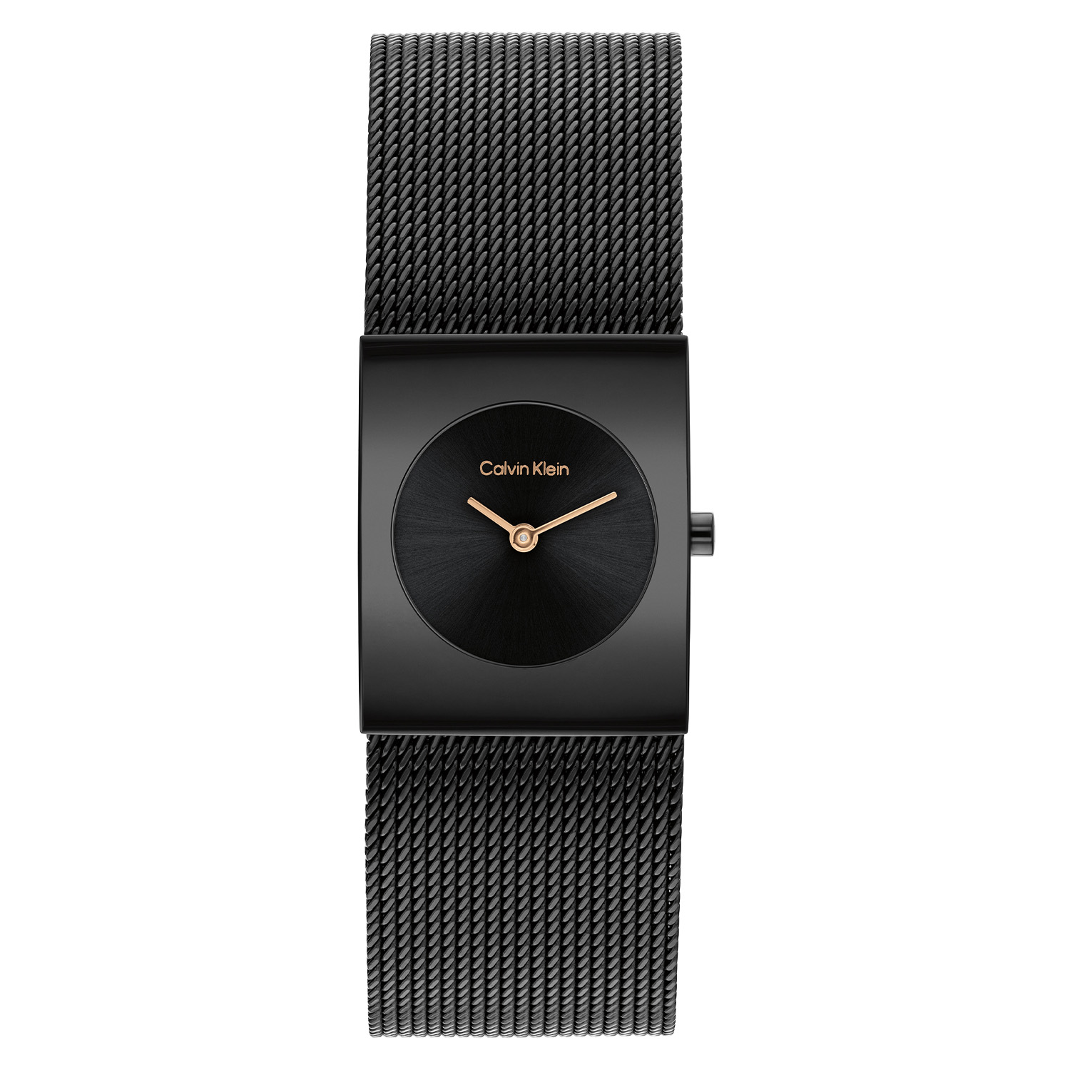 Calvin Klein CK25100138 Dames Horloge 21mm 
Dit Calvin Klein dameshorloge met nr CK25100138 is een chique ontwerp. Dit stalen stijlvolle horloge heeft een rechthoekig zwart kastje met een ronde zwarte sunray wijzerplaat met fijne wijzers en de merknaam. Strak aan de ronde kast zit een zwarte milanese band met een druksluiting. Het dameshorloge heeft een mineraalglas, een doorsnee van 21mm en is 3ATM.

OVER CALVIN KLEIN
Calvin Klein is een wereldwijd lifestylemerk dat gewaagde, vooruitstrevende idealen en een verleidelijke, vaak minimalistische, esthetiek nastreeft. Calvin Klein werd groot in de jaren 70 door haar mode- en merkjeans collecties. In de jaren 80 lanceerde Calvin Klein haar spraakmakende ondergoed dat uitdrukkelijk van logo &rsquo;s voorzien was. Vanwege het grote succes is het merk ook succesvol uitgerold in Accessoires, Parfums, Home, Brillen, Golf, Horloges en Sieraden.
Sinds de oprichting in 1968 door Calvin Klein, heeft het merk haar reputatie opgebouwd als leider in de Amerikaanse mode, dankzij een cleane esthetiek en innovatieve ontwerpen. Calvin Klein wil haar publiek verleiden en inspireren door middel van provocerende beelden en opvallende ontwerpen die prikkelen. 

SPECIFICATIES:
- Mineraalglas
- Stalen zwarte kast
- Zwarte wijzerplaat 
- Milanese band
- Rechte kastvorm, &Oslash; 21mm
- 3ATM