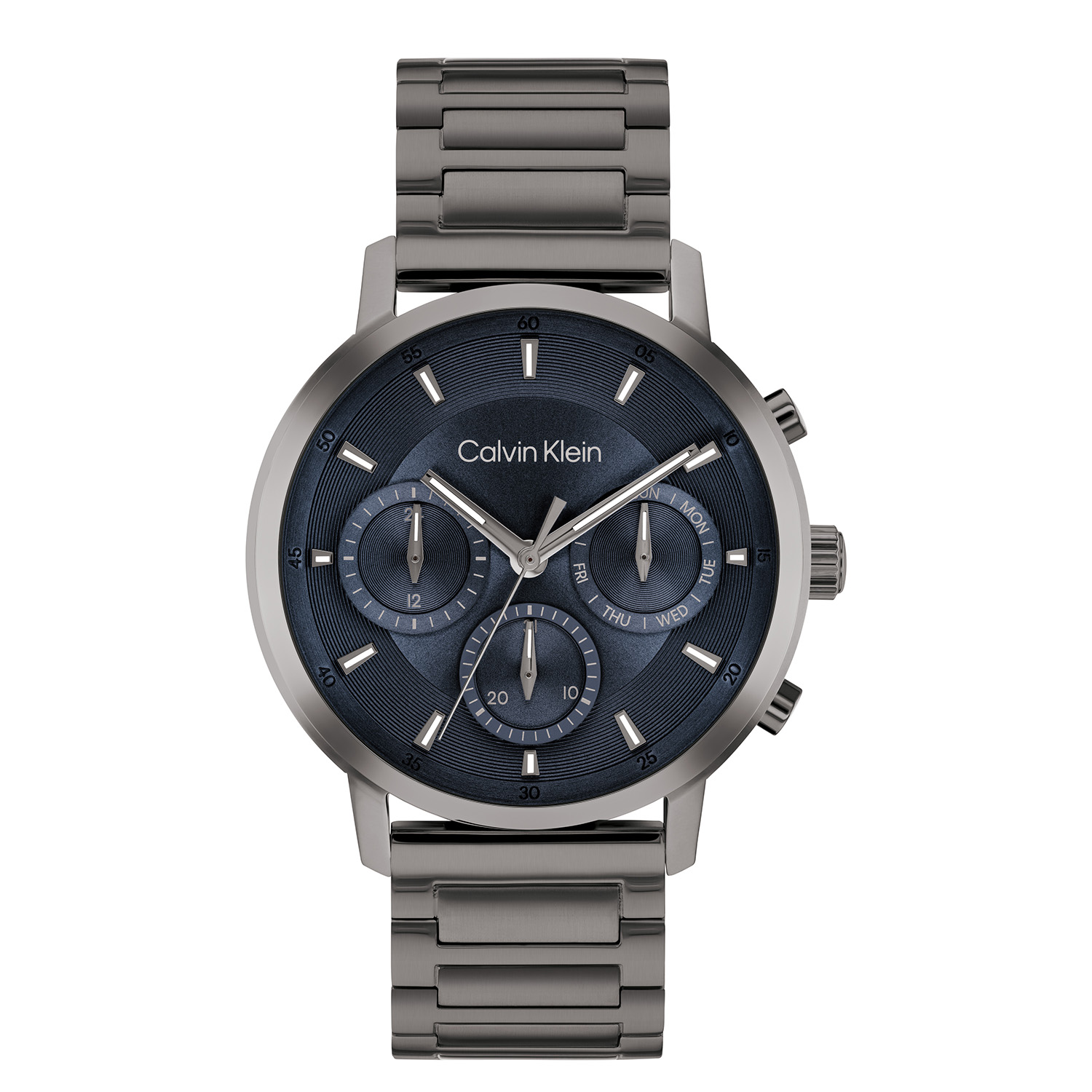 Calvin Klein CK25200495 Heren Gauge Horloge 41mm 
Dit Calvin Klein herenhorloge met nr CK25200495 is een stijlvol ontwerp. De ronde stalen zwarte kast heeft een glimmende bezel en een blauwe geborstelde sunray wijzerplaat met een dag, datum en 24-uursaanduiding. Aan de kast zit een stalen zwarte schakelband met een vouwsluiting. Het stoere herenhorloge heeft een mineraalglas, een doorsnee van 41mm en is 3ATM.

OVER CALVIN KLEIN
Calvin Klein is een wereldwijd lifestylemerk dat gewaagde, vooruitstrevende idealen en een verleidelijke, vaak minimalistische, esthetiek nastreeft. Calvin Klein werd groot in de jaren 70 door haar mode- en merkjeans collecties. In de jaren 80 lanceerde Calvin Klein haar spraakmakende ondergoed dat uitdrukkelijk van logo &rsquo;s voorzien was. Vanwege het grote succes is het merk ook succesvol uitgerold in Accessoires, Parfums, Home, Brillen, Golf, Horloges en Sieraden.
Sinds de oprichting in 1968 door Calvin Klein, heeft het merk haar reputatie opgebouwd als leider in de Amerikaanse mode, dankzij een cleane esthetiek en innovatieve ontwerpen. Calvin Klein wil haar publiek verleiden en inspireren door middel van provocerende beelden en opvallende ontwerpen die prikkelen. 

SPECIFICATIES:
- Mineraalglas
- Stalen zwarte kast
- Blauwe wijzerplaat 
- Stalen zwarte schakelband
- Ronde kastvorm, &Oslash; 41mm
- 3ATM