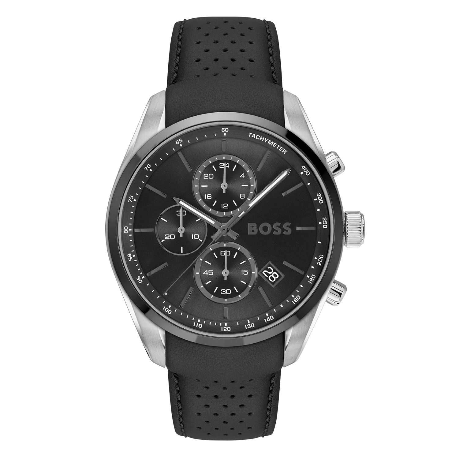 BOSS is voor degenen die een zelfbepaald leven leiden met stijl, passie en doel.

BOSS HB1514224 GRAND PRIX Herenhorloge 44mm
Dit BOSS horloge uit de GRAND PRIX serie met artikelnr: HB1514224 heeft een luxe uitstraling. Zeer geschikt voor de moderne stijlvolle man van nu. Het herenhorloge valt op door zijn stalen horlogekast met een gladde zwarte bezel en een zwarte sunray wijzerplaat met een chronograaf en een datum. De wijzers hebben een fijn lumibrite accent. Aan de kast zit een zwarte leren horlogeband met een gespluiting. Het horloge heeft een doorsnee van 44mm een mineraalglas en is 5ATM. 

HET MERK:
HUGO BOSS is afgestemd op levensstijlen waar het gaat om kwaliteit en precisie. Het wereldwijde fashionlabel is verdeeld in twee merken: BOSS en HUGO. Het merk BOSS biedt geavanceerde, moderne horloges gericht op kwaliteit en design om een onberispelijke look te creëren – of het nu zakelijk, casual of sportief is. De horloge collectie van BOSS is perfect afgestemd op levensstijlen waar het gaat om kwaliteit en precisie. BOSS is op maat gemaakt in een onberispelijke stijl.

Blijf stijlvol bij de tijd. Voor de BOSS-vrouw is stijl het handelsmerk en draait alles om
details. Breng uw look naar een hoger niveau met onze nieuwe en kenmerkende horlogecollectie.

SPECIFICATIES:
- Mineraalglas
- Ronde kastvorm, Ø 44mm
- Stalen horlogekast
- Zwarte wijzerplaat
- Zwarte leren horlogeband
- 5ATM