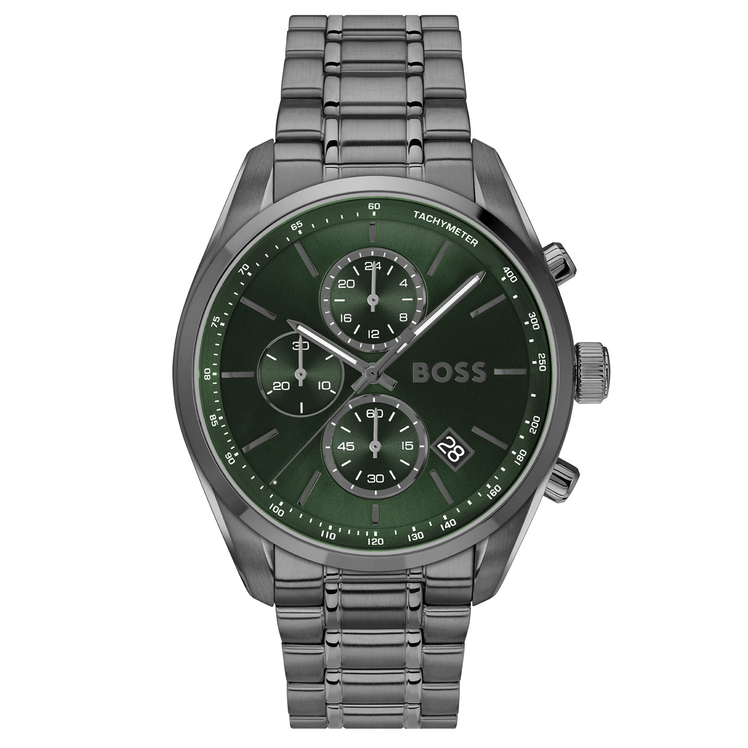 BOSS is voor degenen die een zelfbepaald leven leiden met stijl, passie en doel.

BOSS HB1514228 GRAND PRIX Herenhorloge 44mm
Dit BOSS horloge uit de GRAND PRIX serie met artikelnr: HB1514228 heeft een luxe uitstraling. Zeer geschikt voor de moderne stijlvolle man van nu. Het herenhorloge valt op door zijn stalen zwarte horlogekast met een gladde bezel en een donkergroene sunray wijzerplaat met een chronograaf en een datum. De zwarte wijzers hebben een fijn lumibrite accent. Aan de kast zit een stalen zwarte schakelband met een vouwsluiting. Het horloge heeft een doorsnee van 44mm een mineraalglas en is 5ATM. 

HET MERK:
HUGO BOSS is afgestemd op levensstijlen waar het gaat om kwaliteit en precisie. Het wereldwijde fashionlabel is verdeeld in twee merken: BOSS en HUGO. Het merk BOSS biedt geavanceerde, moderne horloges gericht op kwaliteit en design om een onberispelijke look te creëren – of het nu zakelijk, casual of sportief is. De horloge collectie van BOSS is perfect afgestemd op levensstijlen waar het gaat om kwaliteit en precisie. BOSS is op maat gemaakt in een onberispelijke stijl.

Blijf stijlvol bij de tijd. Voor de BOSS-vrouw is stijl het handelsmerk en draait alles om
details. Breng uw look naar een hoger niveau met onze nieuwe en kenmerkende horlogecollectie.

SPECIFICATIES:
- Mineraalglas
- Ronde kastvorm, Ø 44mm
- Zwart stalen horlogekast
- Blauwe wijzerplaat
- Zwart stalen schakelband
- 5ATM