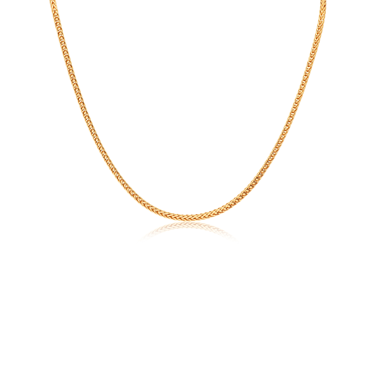 Gouden collier met palmier schakel, lengte 45 cm