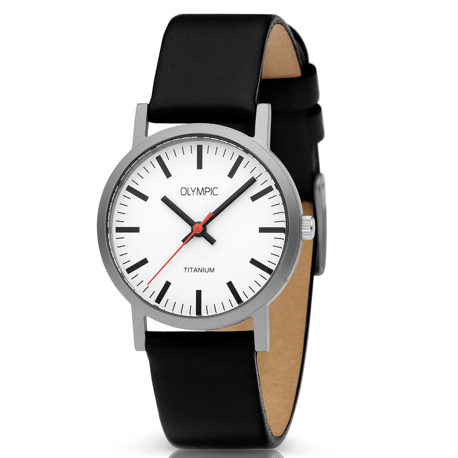 Olympic OL26DTL068 JOSH Horloge - Titanium - Leer - Wit - 30mm
Dit unieke Olympic horloge met artikelnummer: OL26DTL068 is een strak dameshorloge. De ronde titanium kast heeft een gladde bezel en een witte wijzerplaat met strakke streepjes en wijzers. Aan de titanium kast zit een zwarte lerenband met een gespsluiting. Titanium is geschikt voor mensen met een gevoelige huid. Het is anti allergisch. Het horloge heeft een mineraalglas een doorsnee van 30mm en is 5ATM. 

Waterdichtheid 10ATM
Dit horloge is bestand tegen water bij het zwemmen en douchen. Dit horloge is niet bestand tegen (grote) waterdruk dus je kunt er niet mee duiken.
Waterdichtheid  5ATM
Dit horloge is regen en spatwaterdicht. Niet geschikt om mee te zwemmen en douchen.
Waterdichtheid 3ATM
Dit horloge is spatwaterdicht. Niet geschikt om mee te zwemmen en douchen.

Het merk:
Het Nederlandse horlogemerk Olympic levert stoere chronografen, slimline series, digitale uurwerken en elegante dameshorloges. De prijs-kwaliteitverhouding staat bij Olympic hoog in het vaandel met prijzen die uiteenlopen van &euro; 34,95 tot en met &euro; 159,00.

100% Nederlands ontwerp, waterdicht en standaard 3 jaar fabrieksgarantie.

Specificaties:
- Ronde kast 30mm
- Titanium horlogekast
- Witte wijzerplaat
- Zwarte lerenband
- 5ATM 
- Standaard 3 jaar fabrieksgarantie
- Mineraalglas