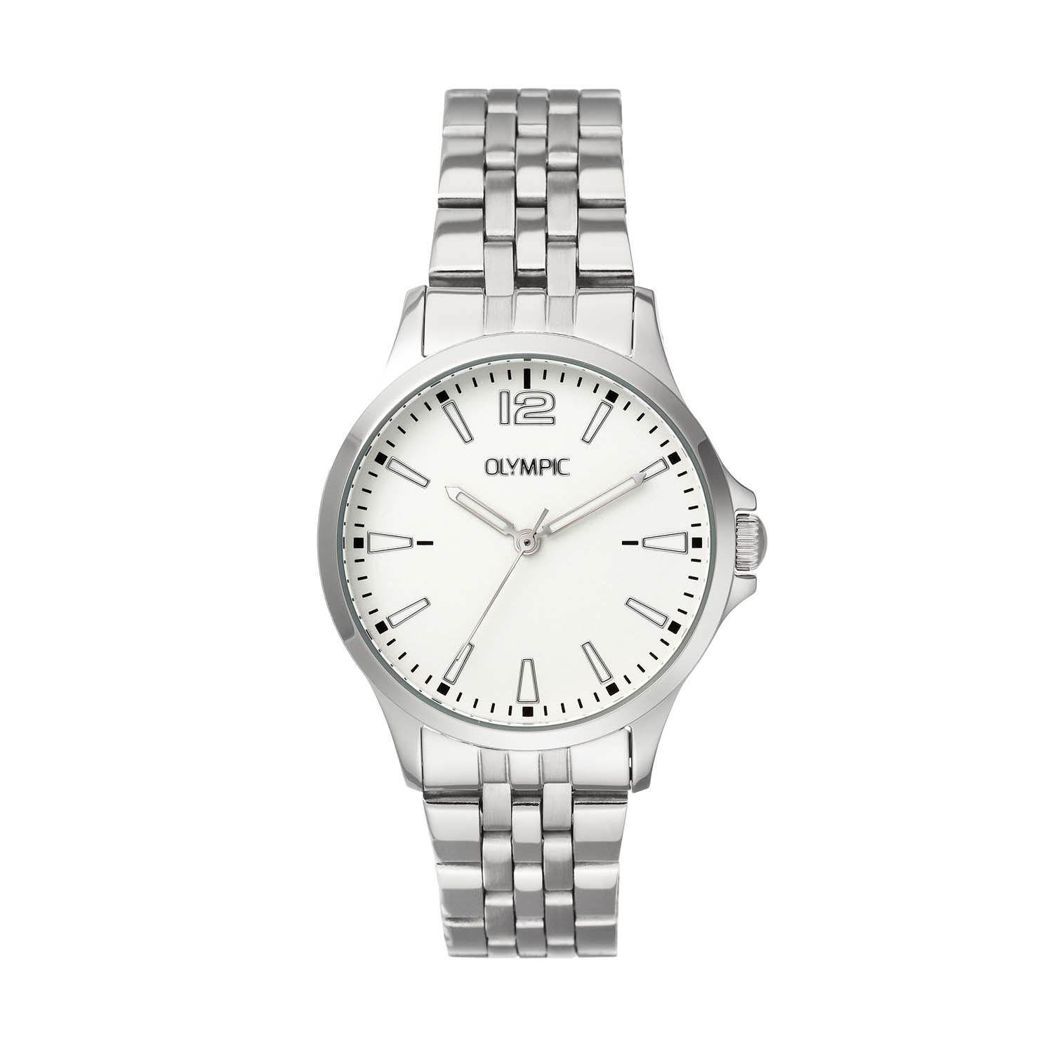 Olympic OL72DSS110 Dani Horloge Staal 32mm 
Dit unieke Olympic horloge met artikelnummer: OL72DSS110 is een dameshorloge met een classic sportieve uitstraling. Het horloge heeft een ronde stalen kast met een witte wijzerplaat met de 12, streepjes en lumibrite accenten. Aan de kast zit een stalen schakelband met vouwsluiting. Het horloge heeft een mineraalglas, een doorsnee van 32mm en is 5ATM.

Het merk:
Het Nederlandse horlogemerk Olympic levert stoere chronografen, slimline series, digitale uurwerken en elegante dameshorloges. De prijs-kwaliteitverhouding staat bij Olympic hoog in het vaandel met prijzen die uiteenlopen van &euro; 34,95 tot en met &euro; 159,00.

100% Nederlands ontwerp, waterdicht en standaard 3 jaar fabrieksgarantie.

Specificaties:
- Ronde kast &Oslash; 32mm
- Stalen horlogekast
- Witte wijzerplaat
- Stalen schakelband
- 5ATM 
- Standaard 3 jaar fabrieksgarantie
- Mineraalglas