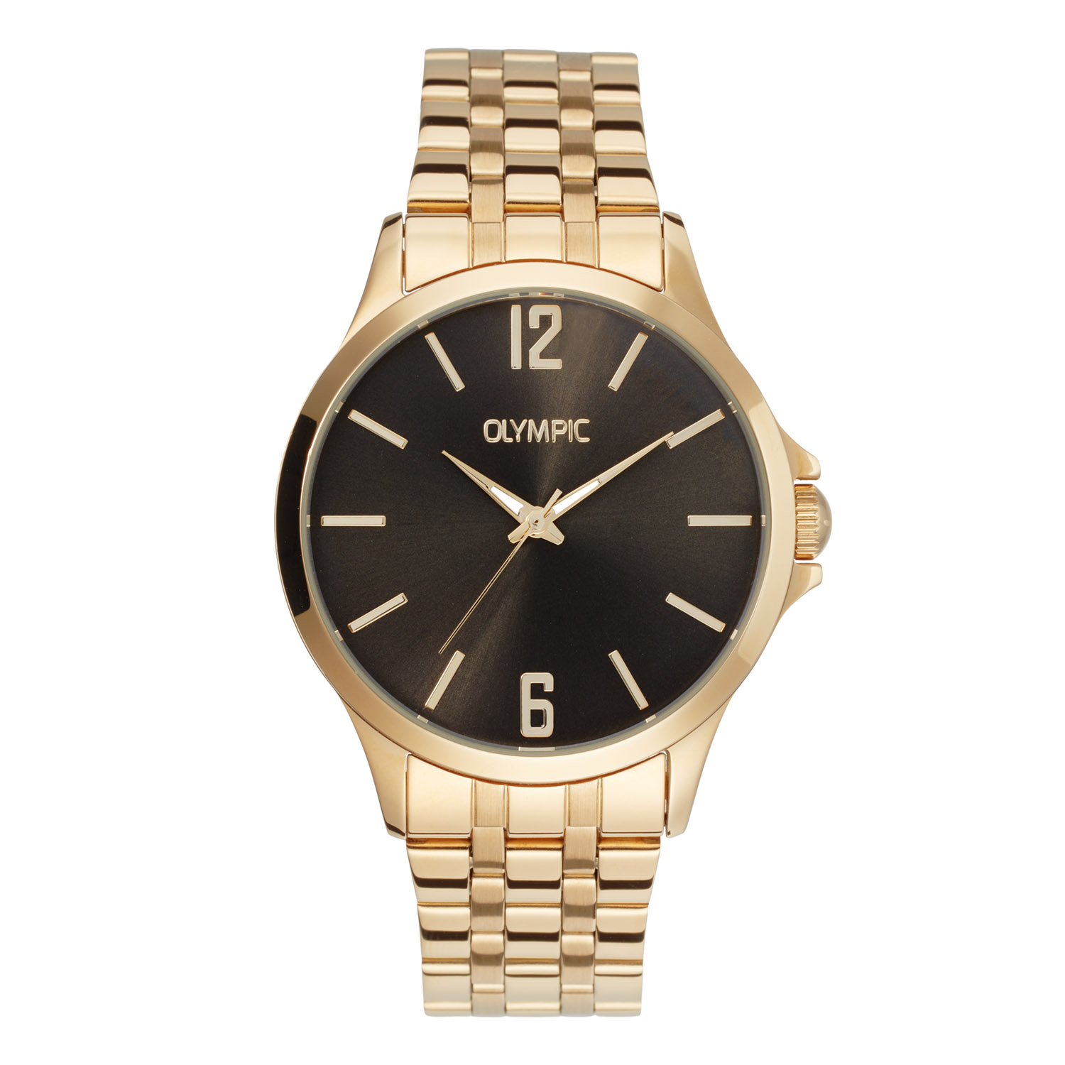 Olympic OL72HDD012 Horloge Staal 40mm 
Dit unieke Olympic horloge met artikelnummer: OL72HDD012 is een herenhorloge met een classic sportieve uitstraling. Het horloge heeft een ronde goudkleurige stalen kast met een groene wijzerplaat met de 12 en de 6 in Romeinse cijfers en de andere uursaanduiding in strepen. Aan de kast zit een goudkleurige schakelband met een vouwsluiting. Het horloge heeft een mineraalglas, een doorsnee van 40mm en is 5ATM.

100% Nederlands ontwerp, waterdicht en standaard 3 jaar fabrieksgarantie.

Specificaties:
- Ronde kast Ø 40mm
- Stalen horlogekast
- Groene wijzerplaat
- Goudkleurige schakelband
- 5ATM 
- Standaard 3 jaar fabrieksgarantie
- Mineraalglas