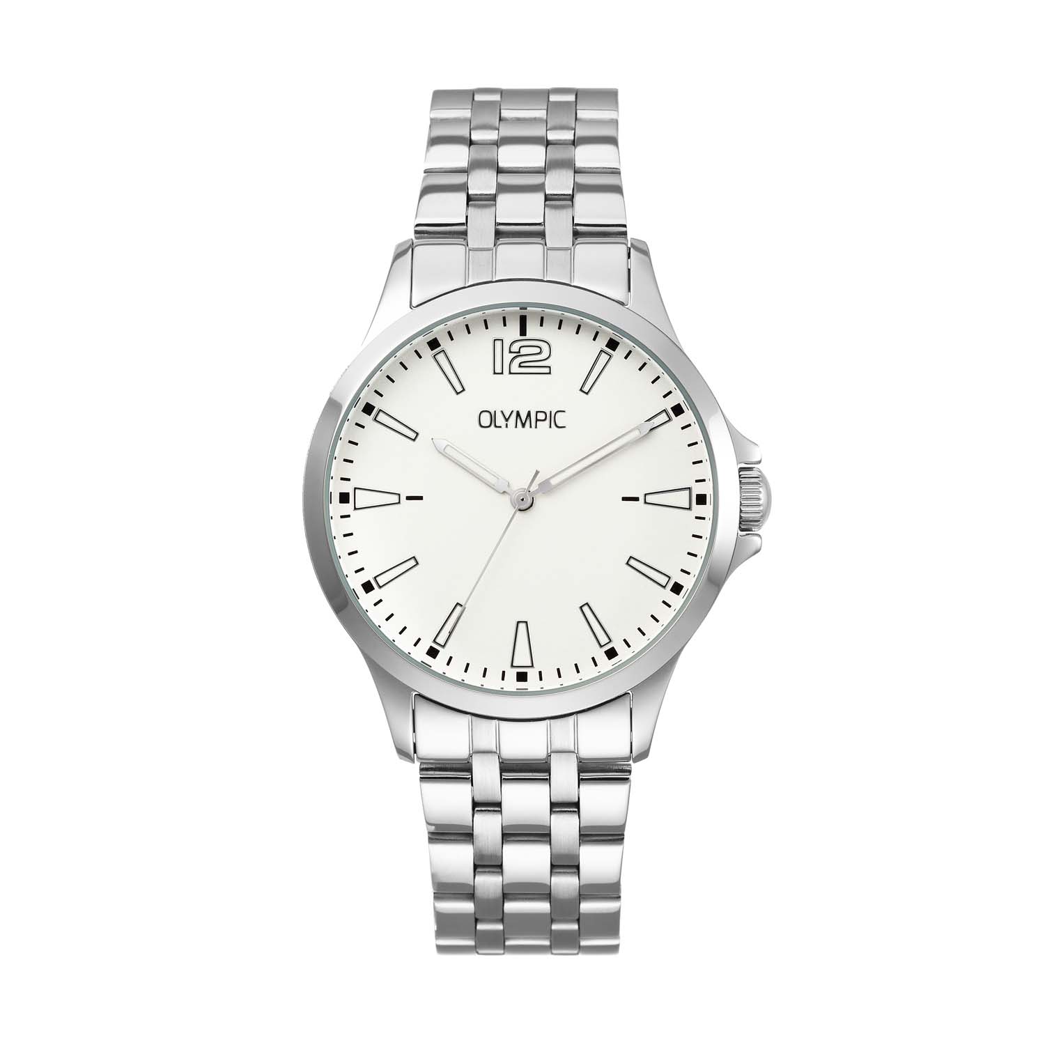 Olympic OL72HSS404 Dani Horloge Staal 40mm 
Dit unieke Olympic horloge met artikelnummer: OL72HSS404 is een herenhorloge met een classic sportieve uitstraling. Het horloge heeft een ronde stalen kast met een witte wijzerplaat met de 12, streepjes en lumibrite accenten. Aan de kast zit een zilverkleurige stalen schakelband met vouwsluiting. Het horloge heeft een mineraalglas, een doorsnee van 40mm en is 5ATM.

Het merk:
Het Nederlandse horlogemerk Olympic levert stoere chronografen, slimline series, digitale uurwerken en elegante dameshorloges. De prijs-kwaliteitverhouding staat bij Olympic hoog in het vaandel met prijzen die uiteenlopen van &euro; 34,95 tot en met &euro; 159,00.

100% Nederlands ontwerp, waterdicht en standaard 3 jaar fabrieksgarantie.

Specificaties:
- Ronde kast &Oslash; 40mm
- Stalen horlogekast
- Witte wijzerplaat
- Stalen schakelband
- 5ATM 
- Standaard 3 jaar fabrieksgarantie
- Mineraalglas