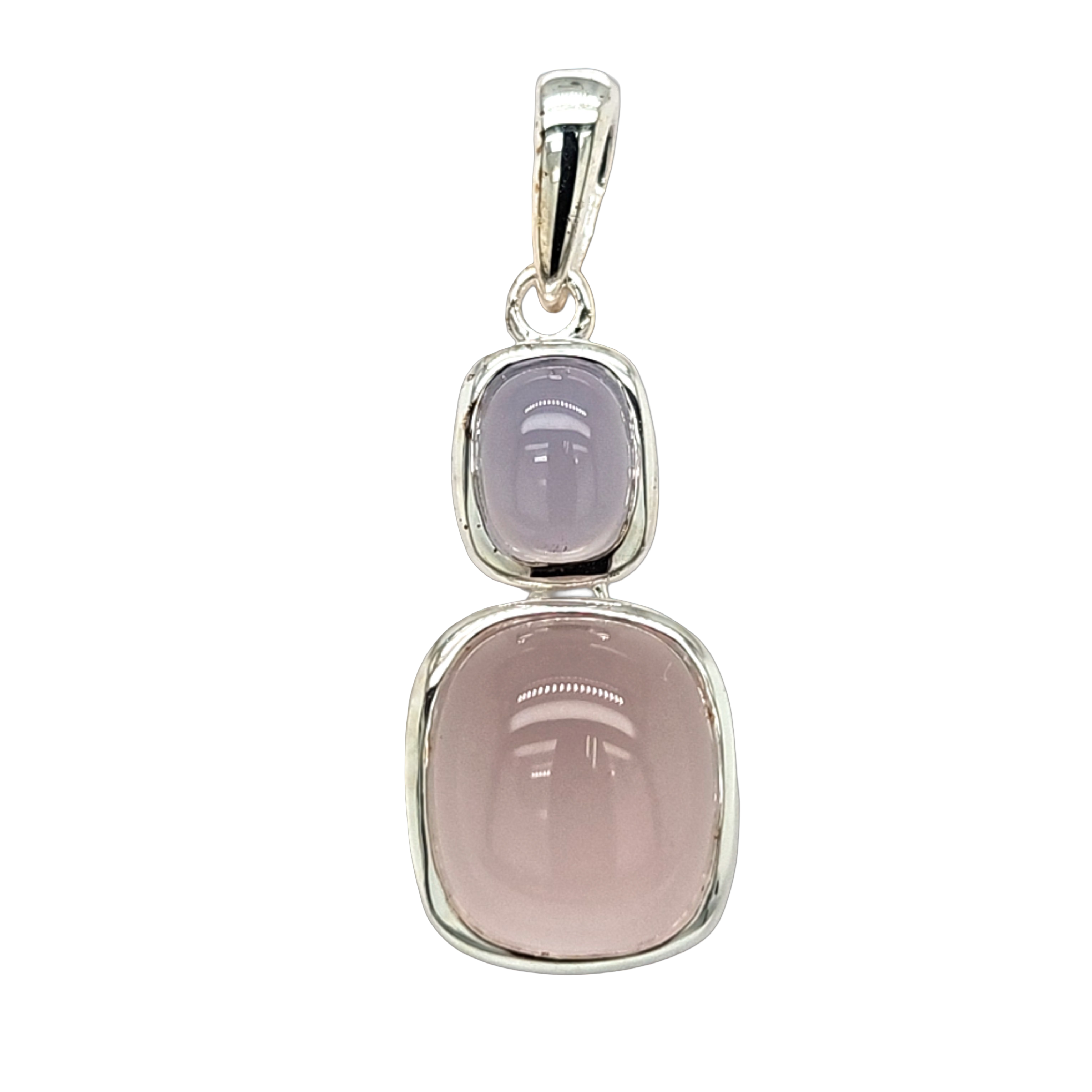 Linkenheil Halsschmuck Ref.-Nr.: 20135-4947 925/- Silber  1 Rosenquartz Rosa  1 Calcedon 