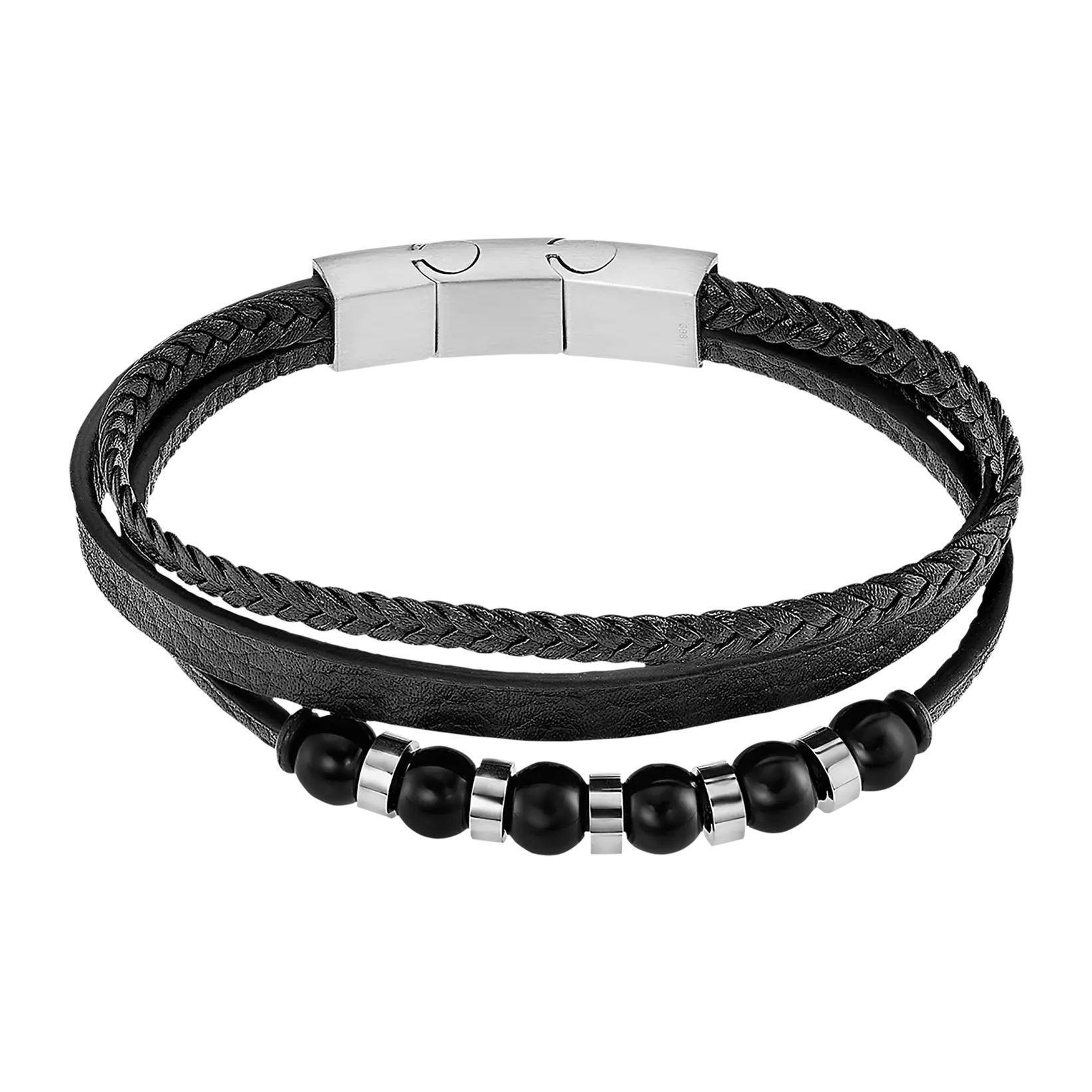 LOTUS STYLE HEREN 316L ROESTVRIJ STAAL ARMBAND MEN IN BLACK