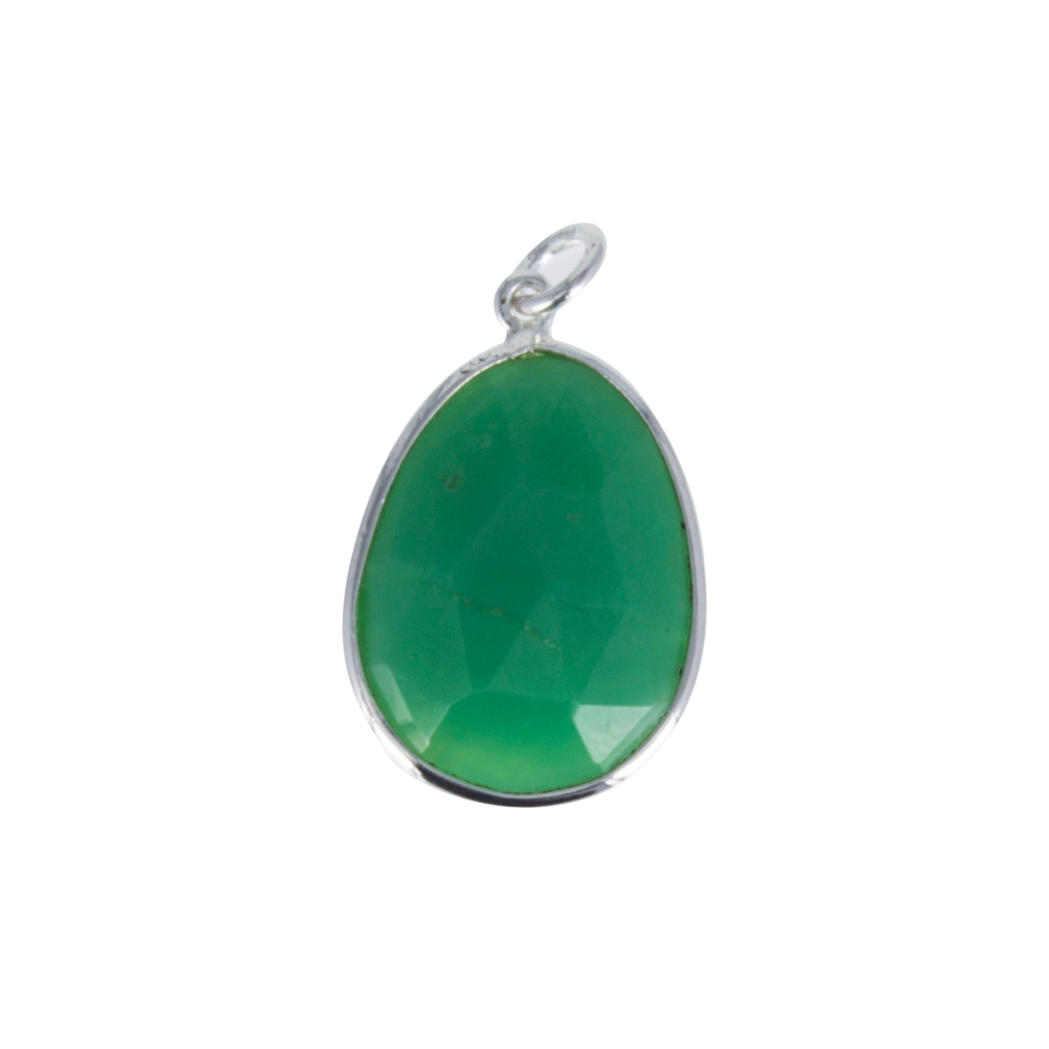 zilveren hanger chrysopraas