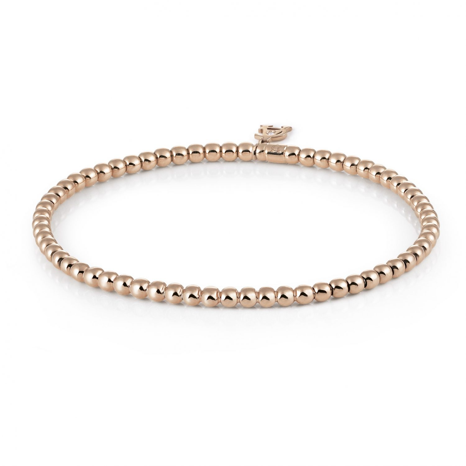 Deze verfijnde stretchy armband is voorzien van het gepattenteerde stretch mechanisme van Al Coro. De armband is perfect te combineren met de andere armbanden uit de stretchy collectie, of subtiel naast uw horloge. De armband is vervaardigd uit hoogwaardig 18 karaat rosegoud en is tevens verkrijgbaar in 18 karaat geelgoud of witgoud.