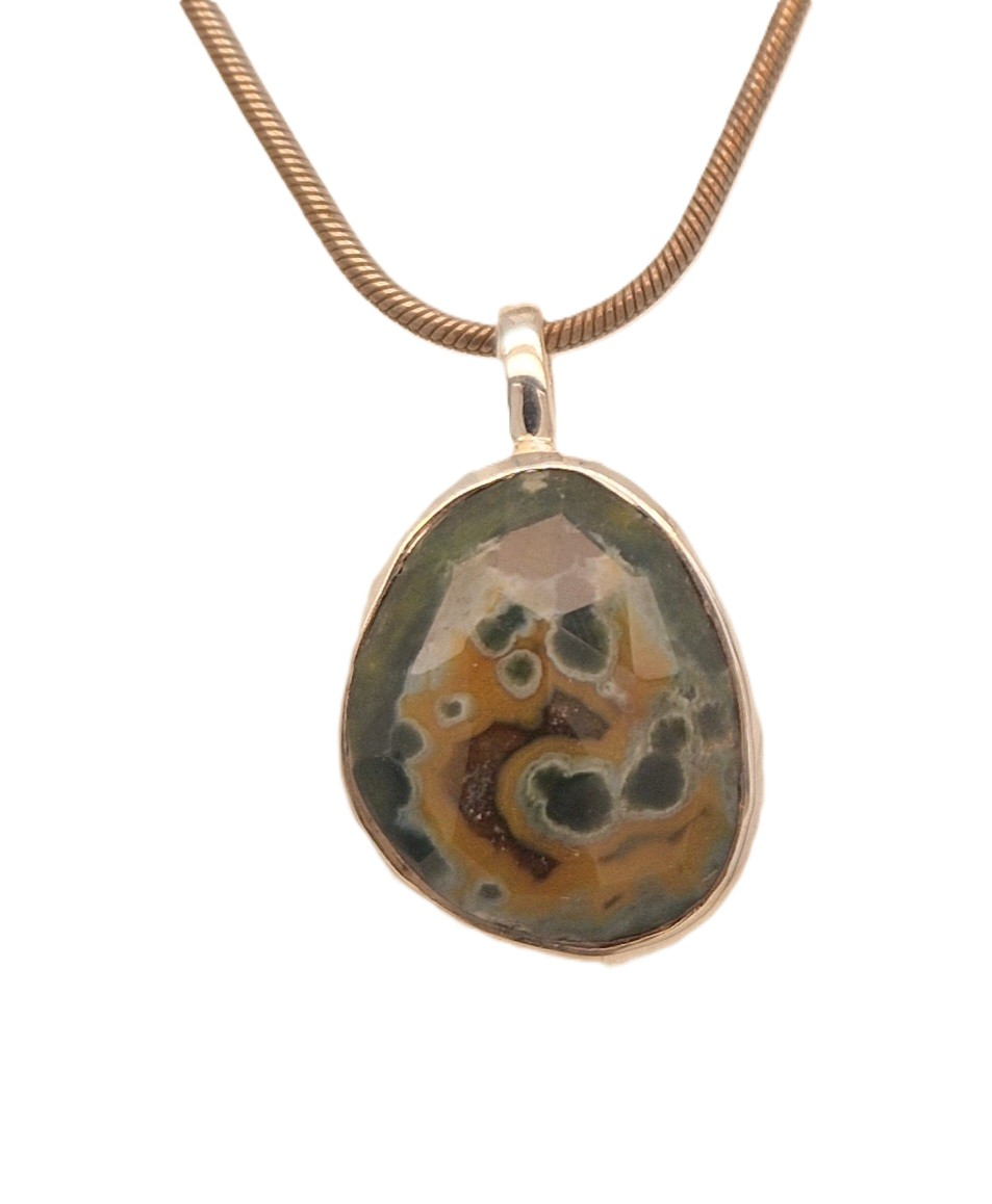 zilveren hanger ocean jaspis