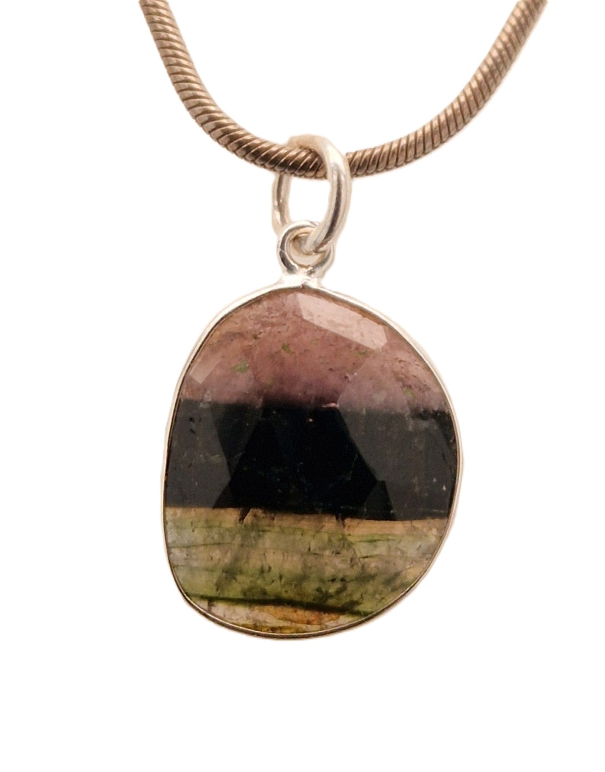 zilveren toermalijn hanger