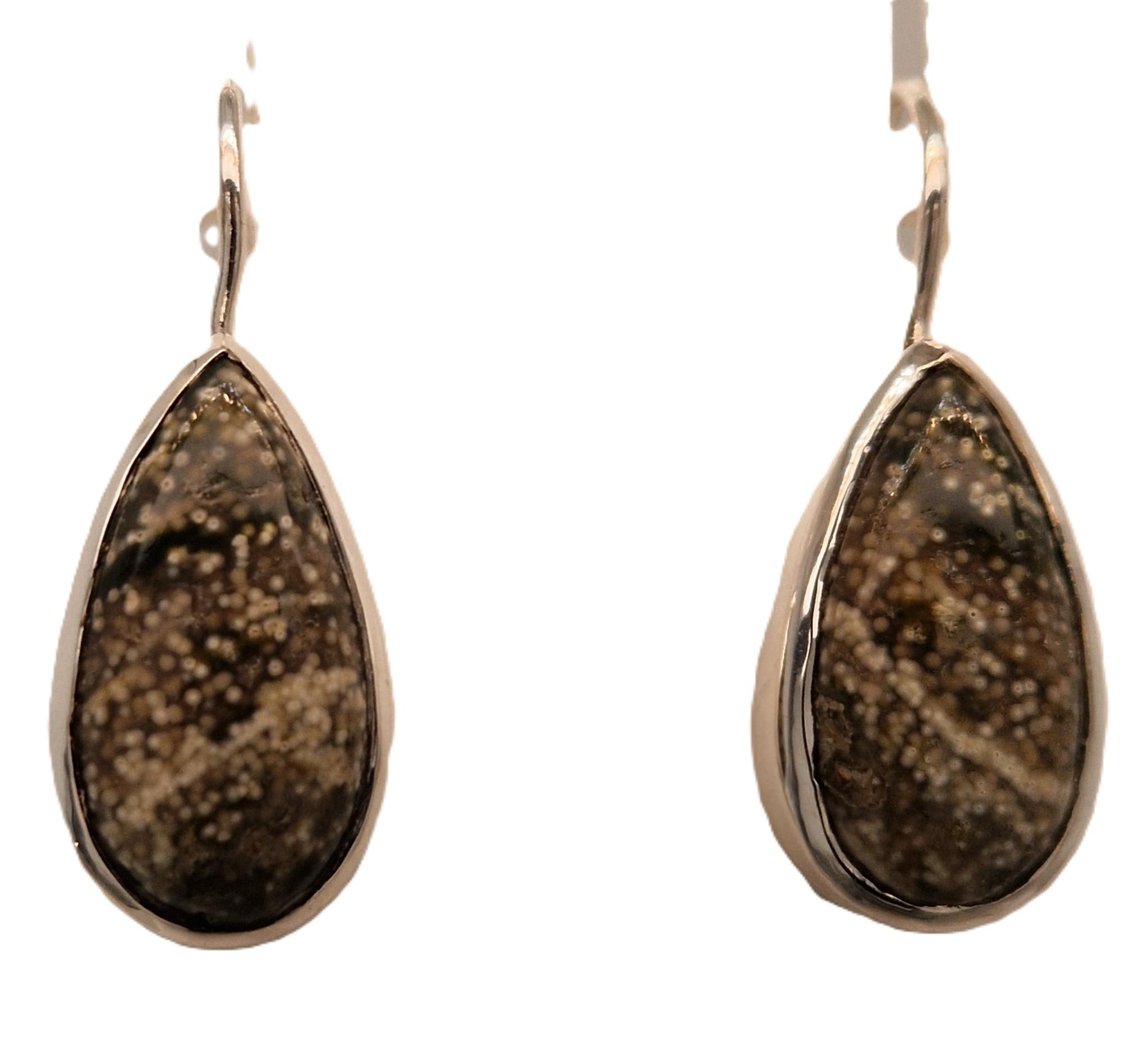 zilveren oorhangers met ocean jaspis