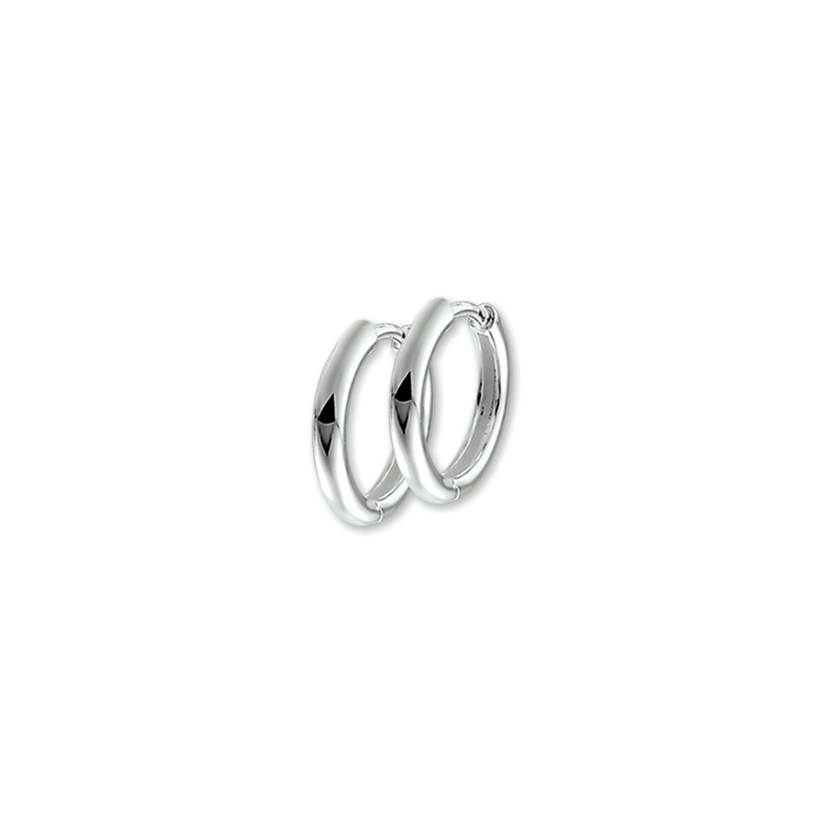 Zilveren klap creolen half rond 2 mm 15 mm