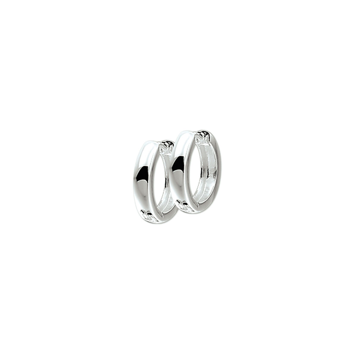 Zilveren klap creolen rond 3 mm 15 mm