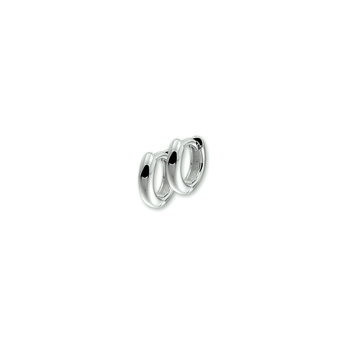 Zilveren klap creolen rond 2.5 mm 10 mm