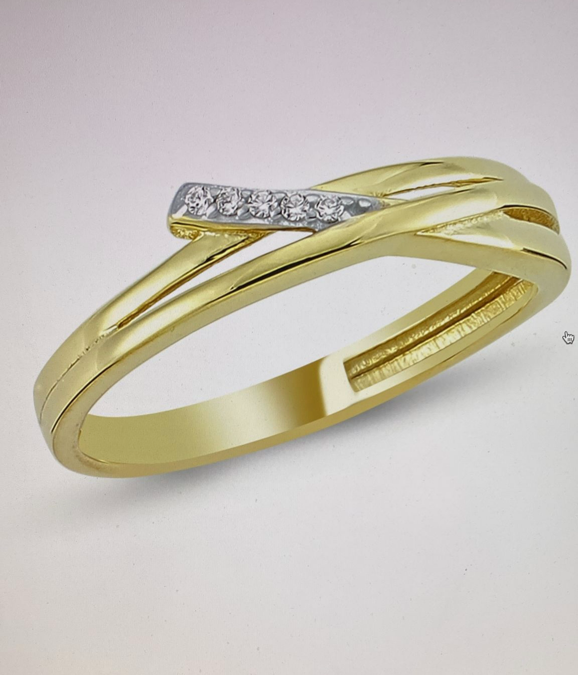 Gouden ring met zirkonia in maat 52 (16,5)