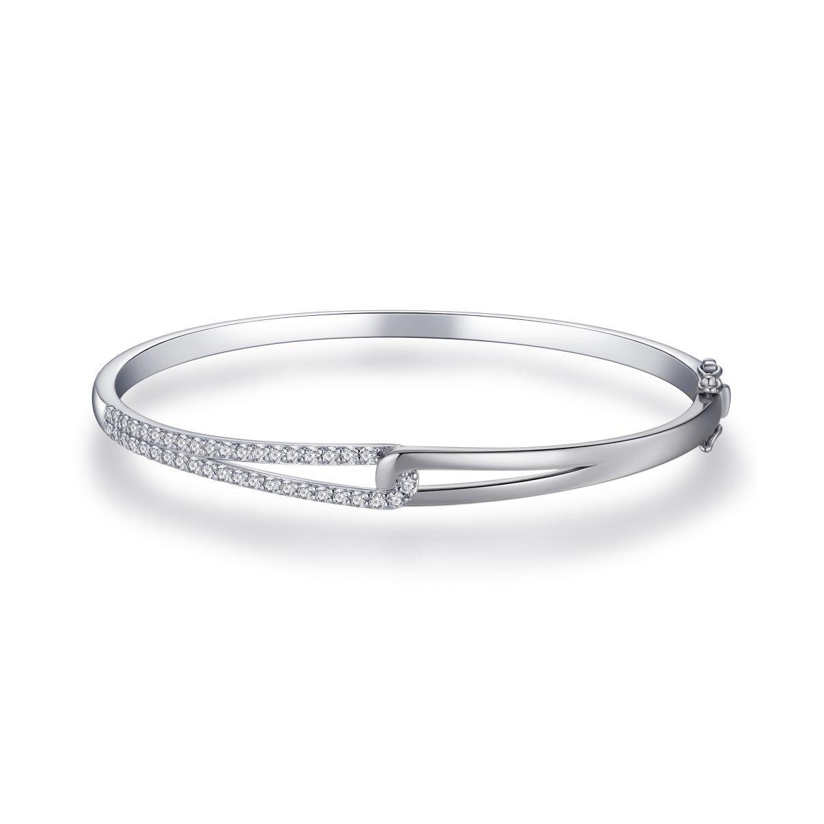 Vaste armband bicolor met zirconium